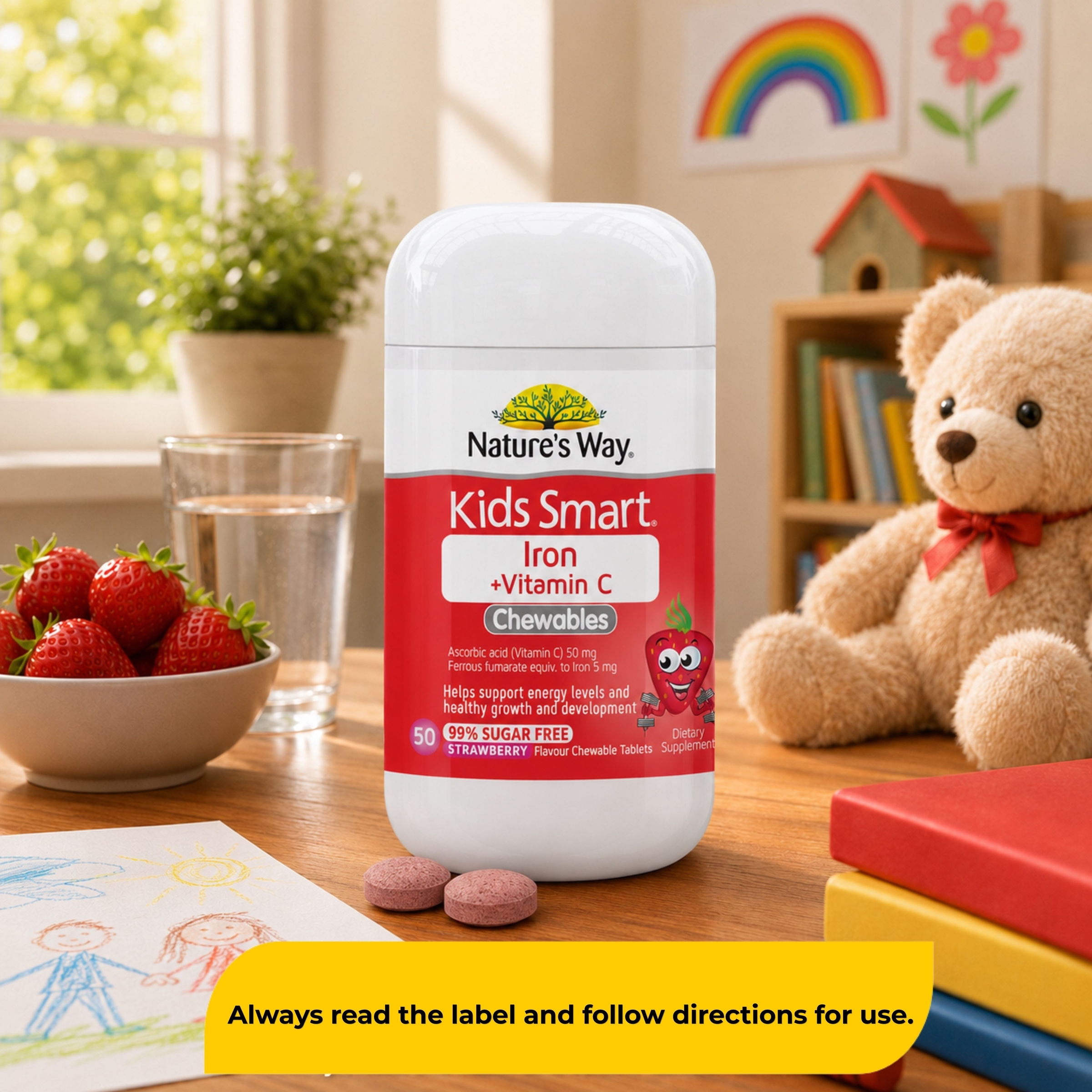 Nature's Way Kids Smart Iron + Vitamin C 50 chewable tablets - Image 8