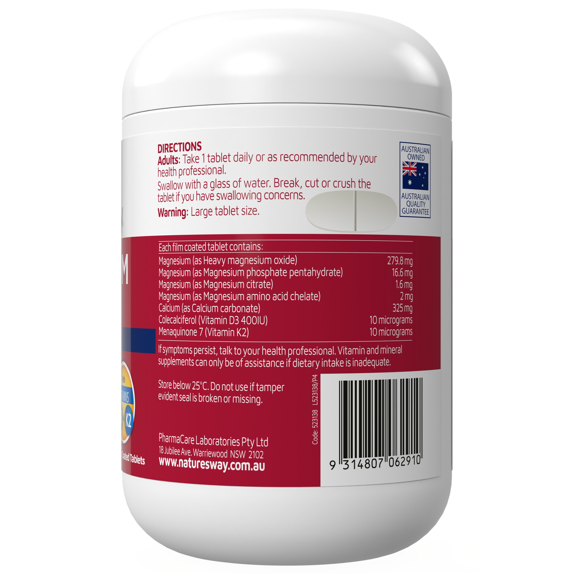 Nature's Way Magnesium + Calcium 150 capsules - Image 3