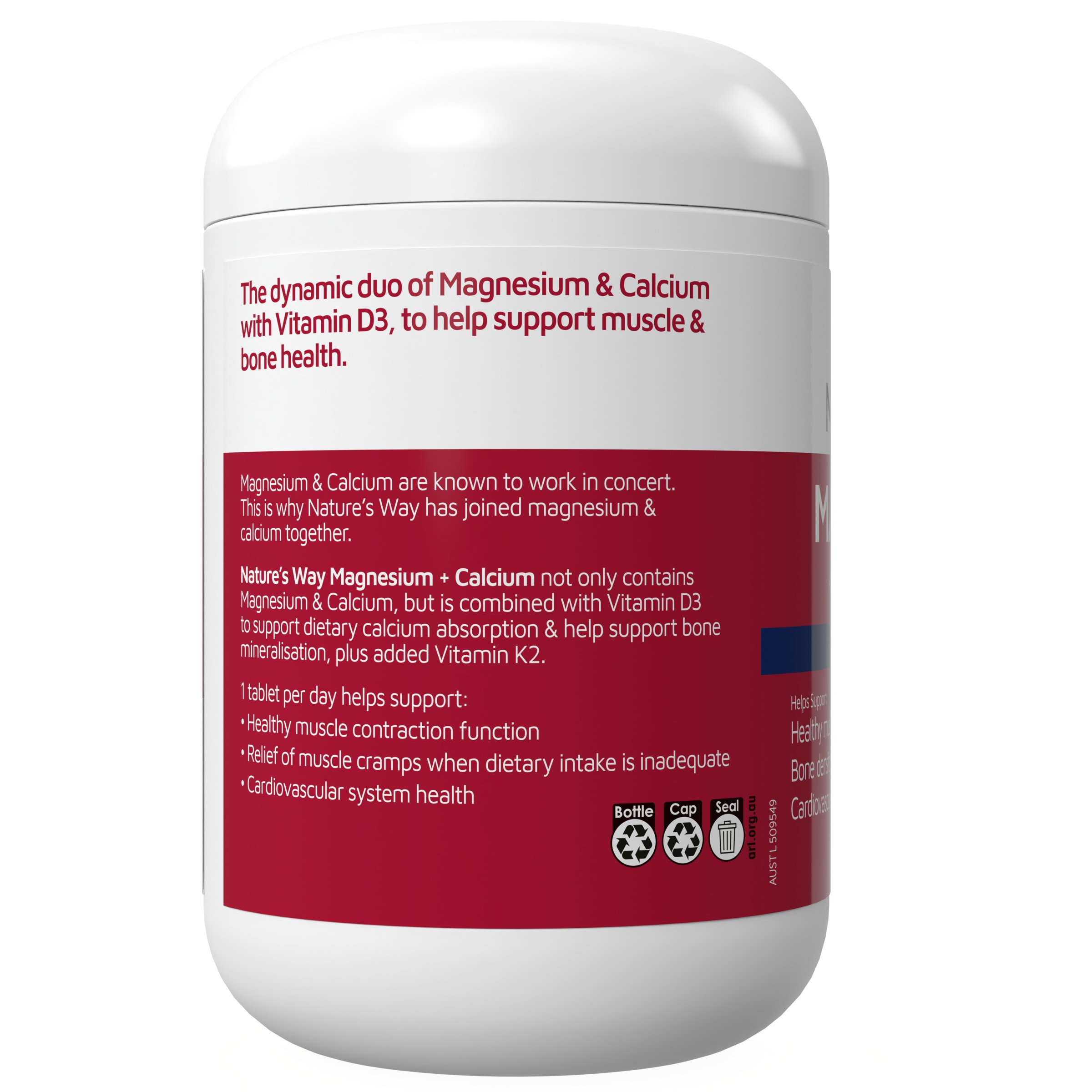 Nature's Way Magnesium + Calcium 150 capsules - Image 2