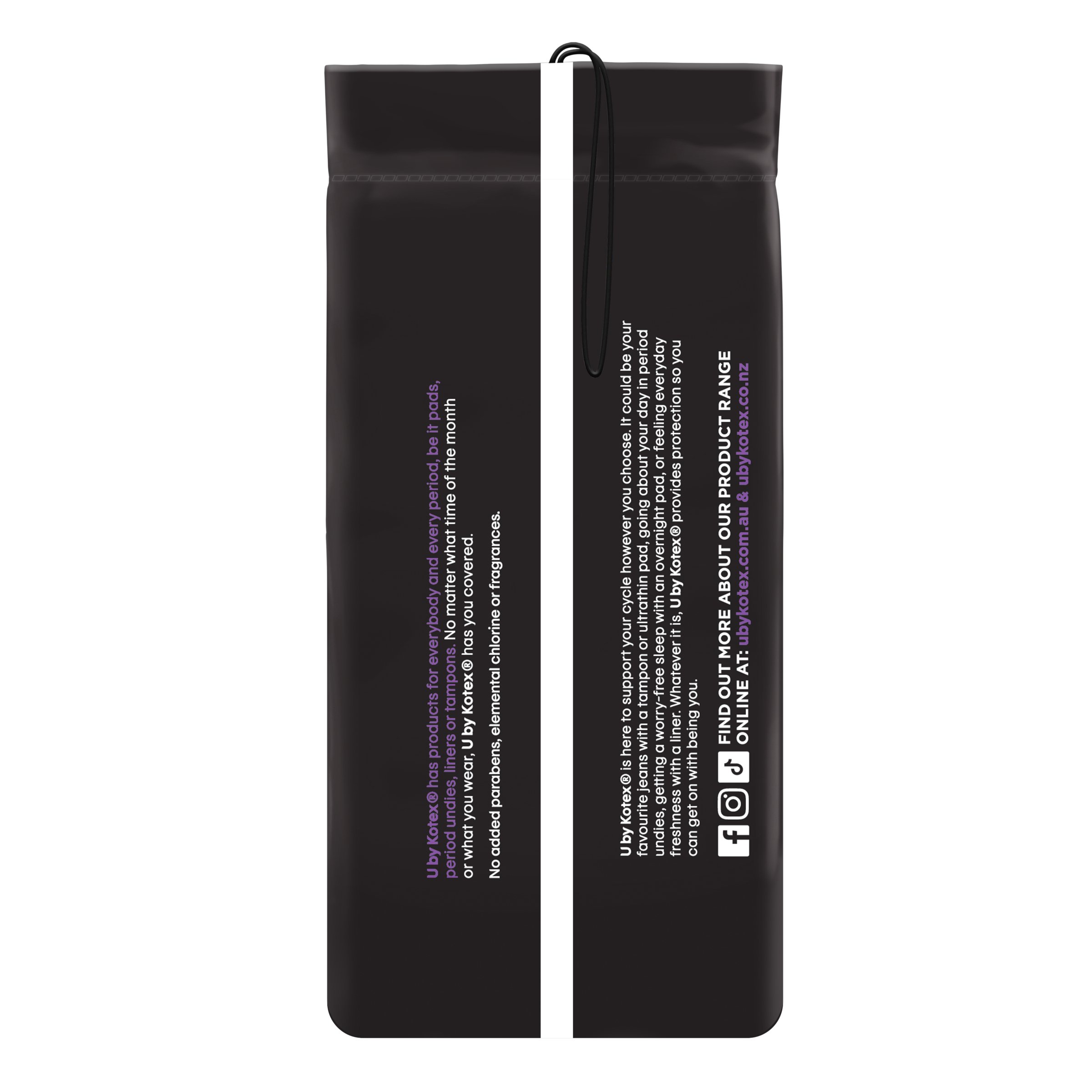 U By Kotex Pads Overnight Maxi Long 8 pack - Image 4