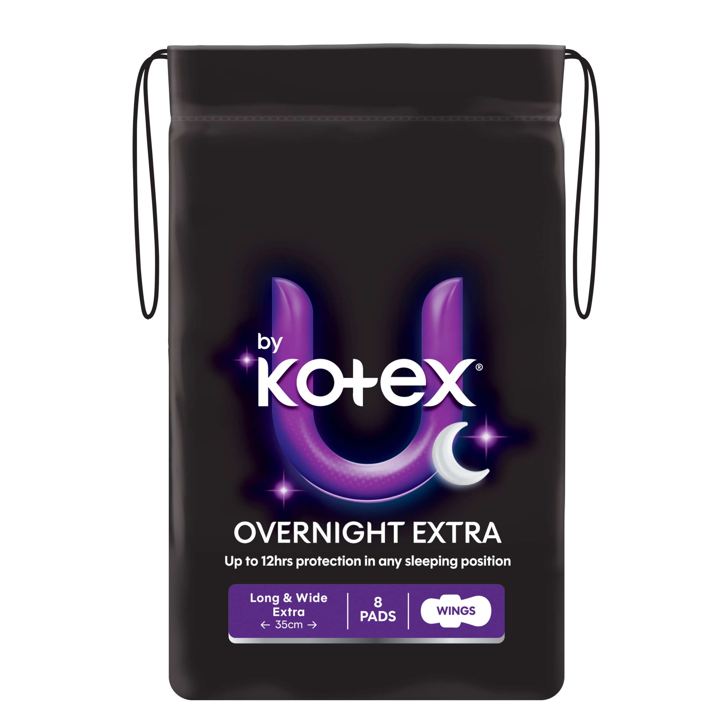 U By Kotex Pads Overnight Maxi Long 8 pack - Image 1