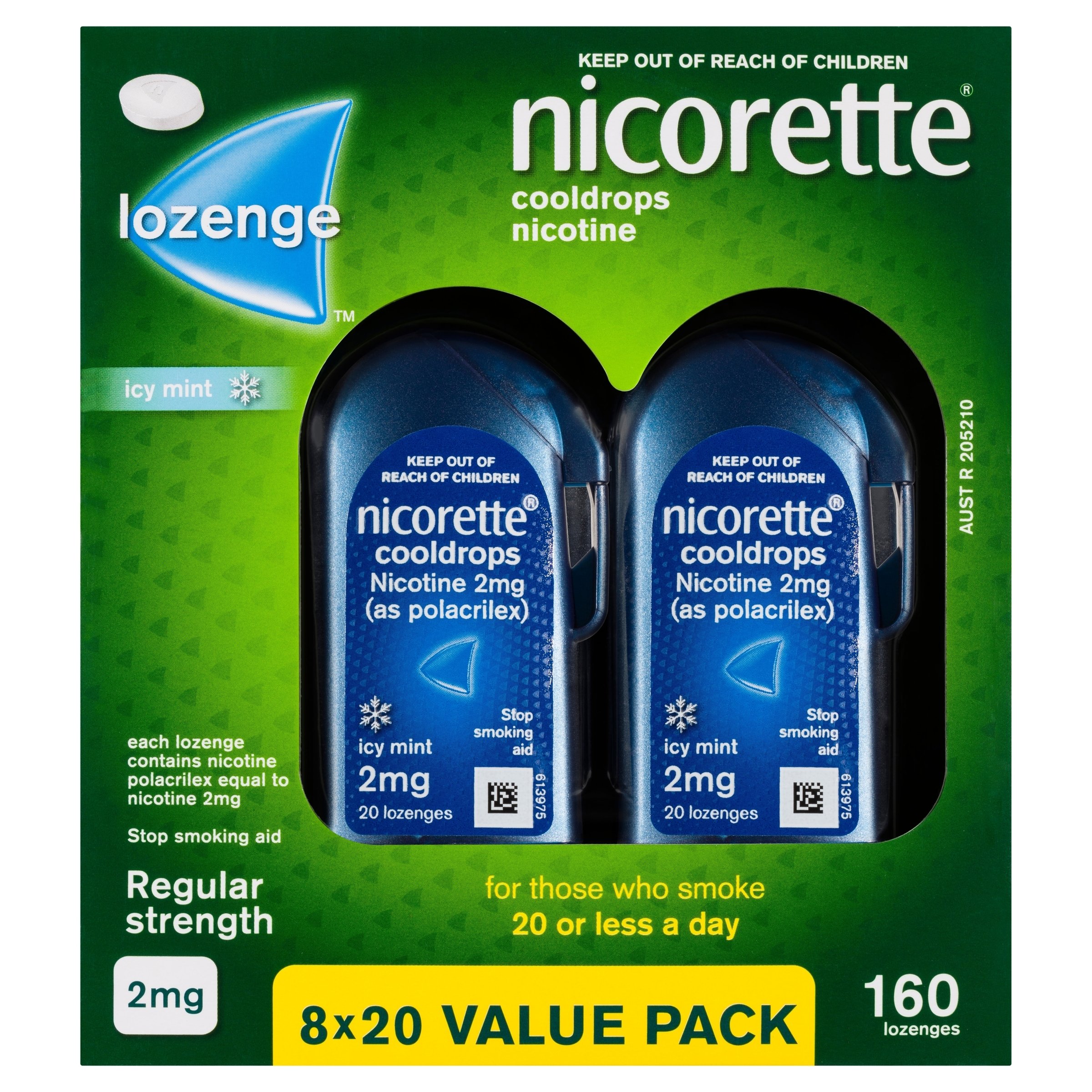 Nicorette Cooldrops 2mg Regular Strength 160 Lozenges - Image 1