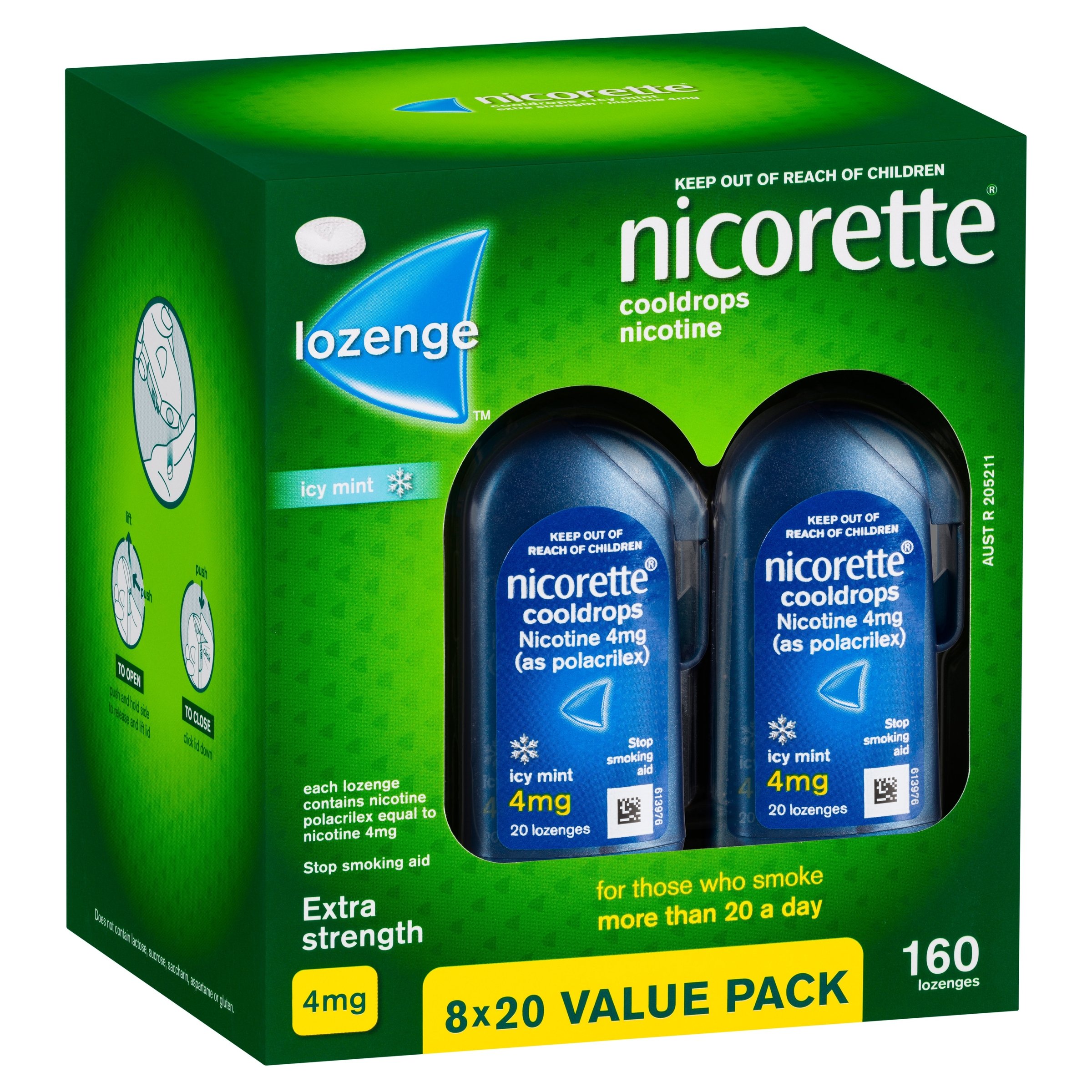 Nicorette Cooldrops 4mg Extra Strength 160 Lozenges - Image 7