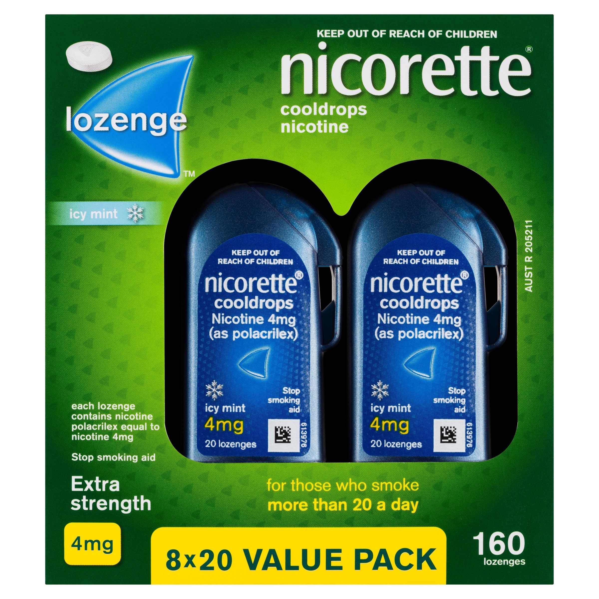 Nicorette Cooldrops 4mg Extra Strength 160 Lozenges - Image 1