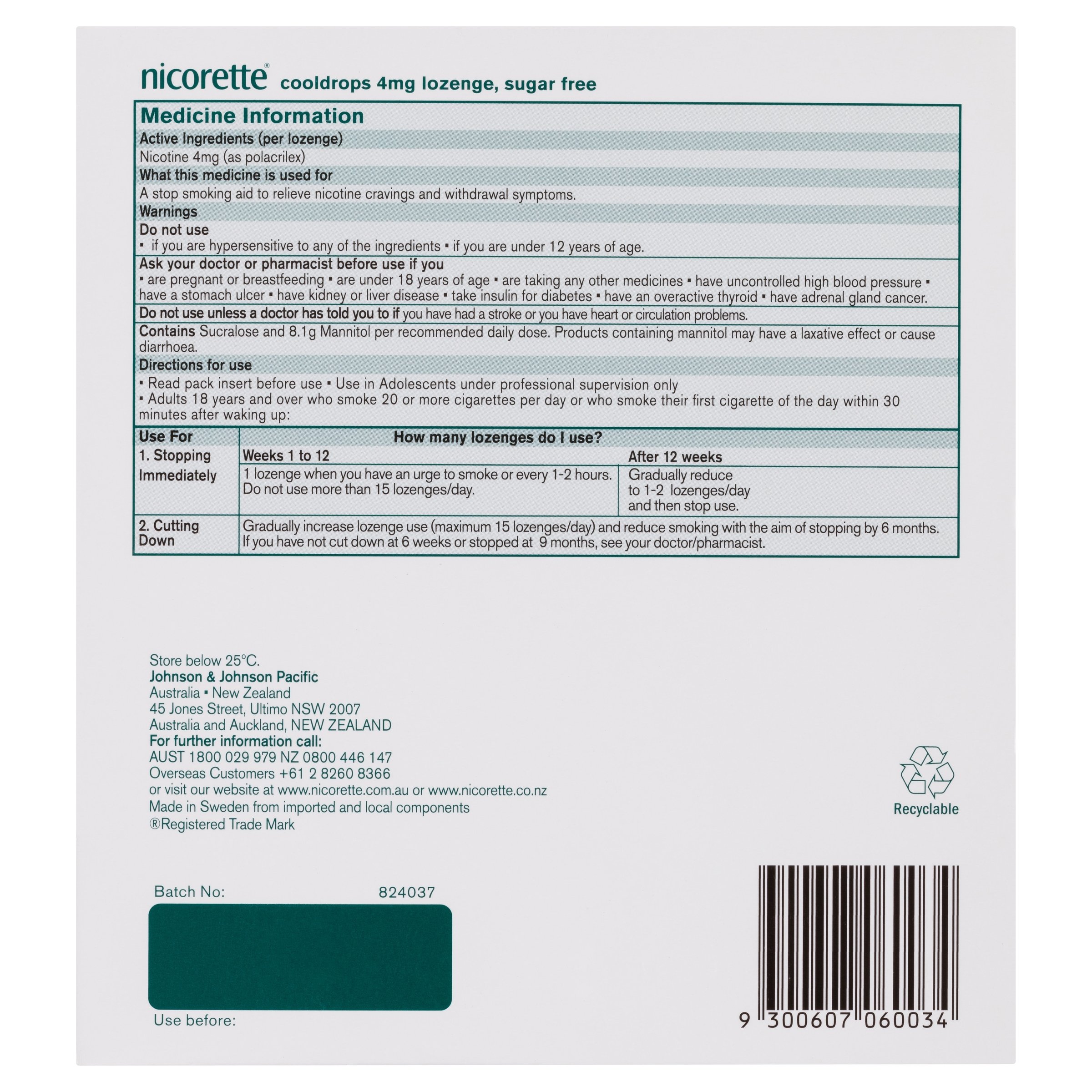 Nicorette Cooldrops 4mg Extra Strength 160 Lozenges - Image 2