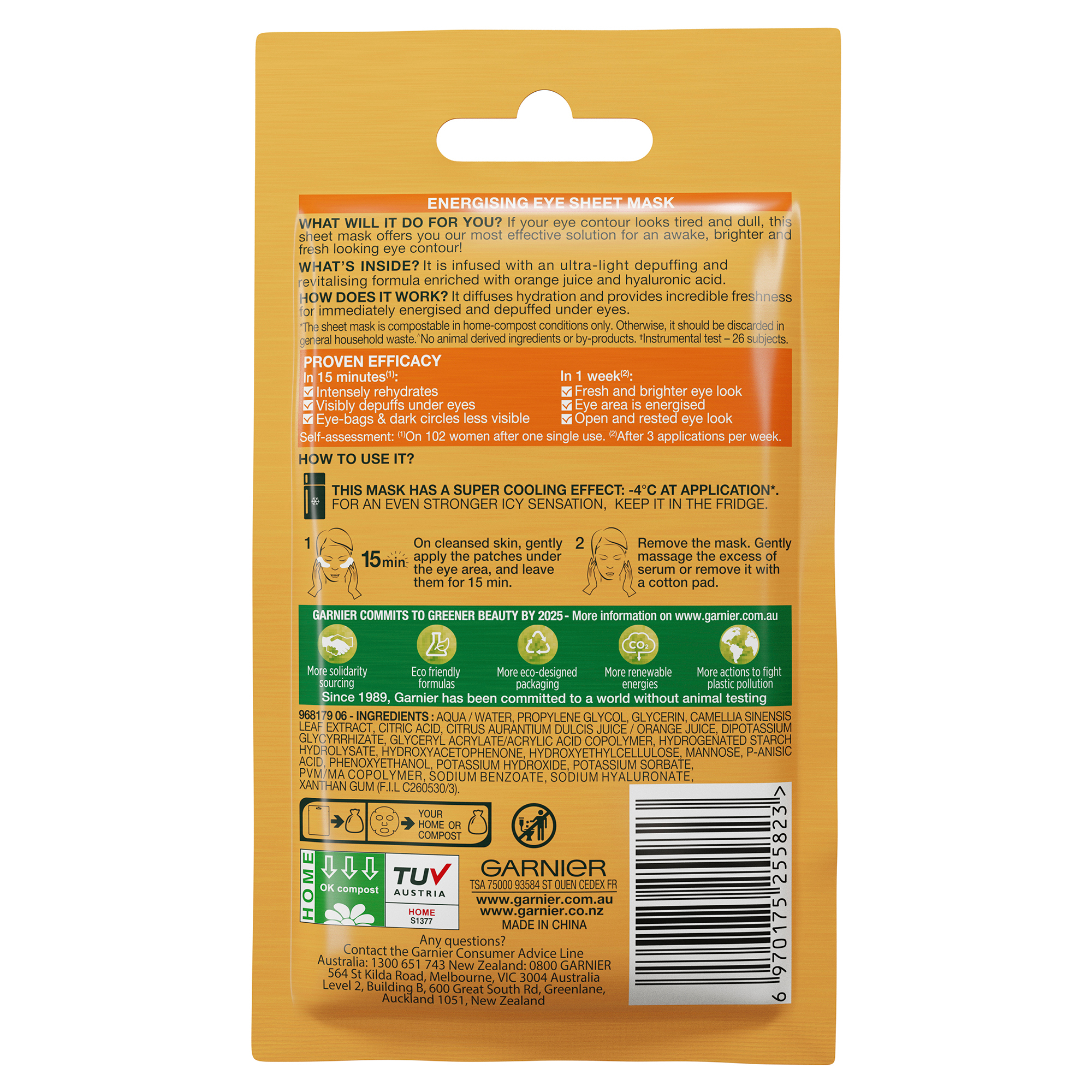 Garnier Hydrabomb Eye Tissue Mask Orange 5ml - Image 2