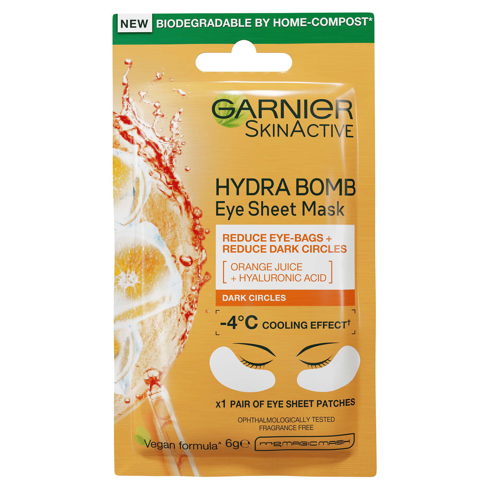 Garnier Hydrabomb Eye Tissue Mask Orange 5ml - Image 1