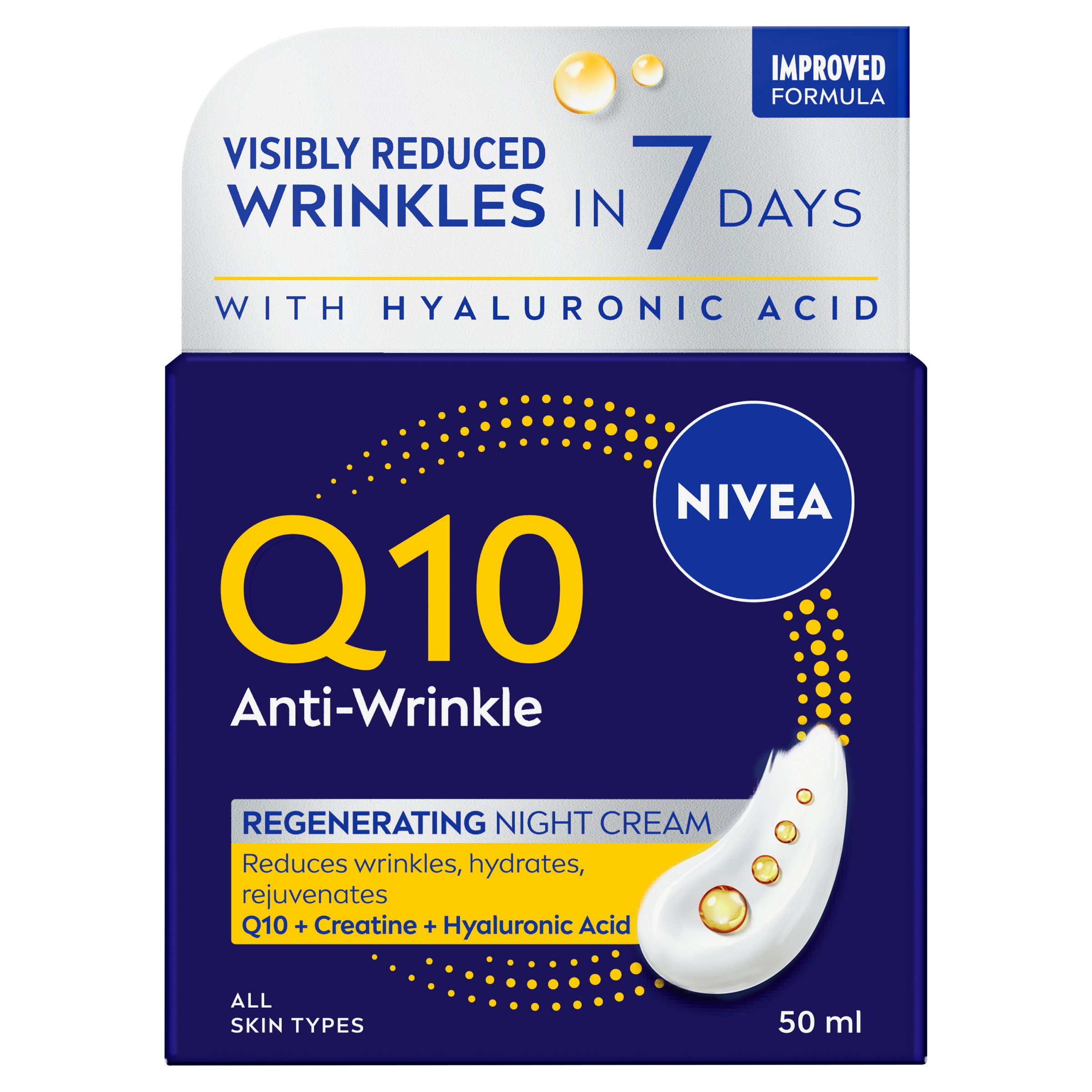 Nivea Q10 Anti-Wrinkle Replenishing Night Cream 50ml - Image 1