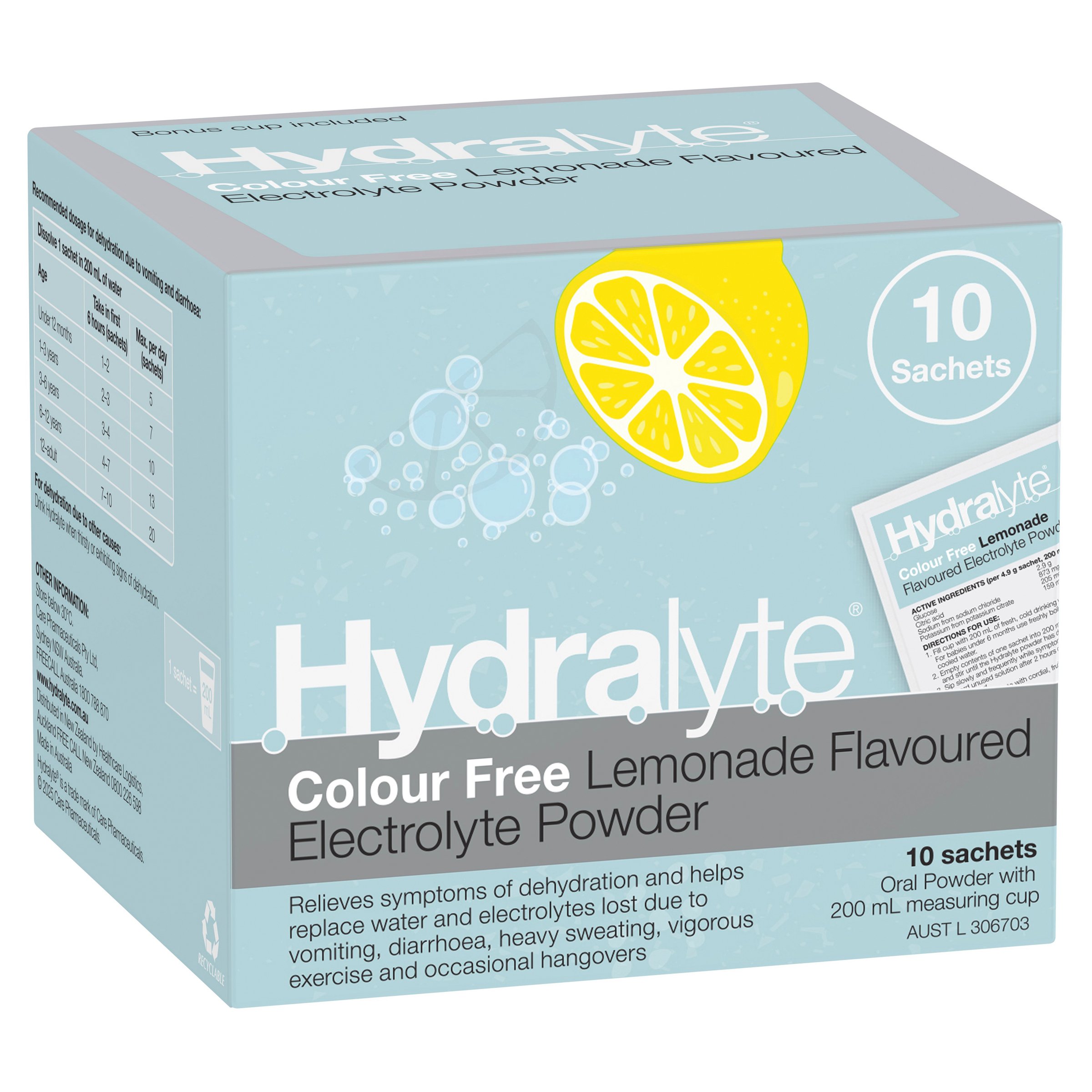 Hydralyte Electrolyte Powder Lemonade Flavoured 10 Sachets - Image 14