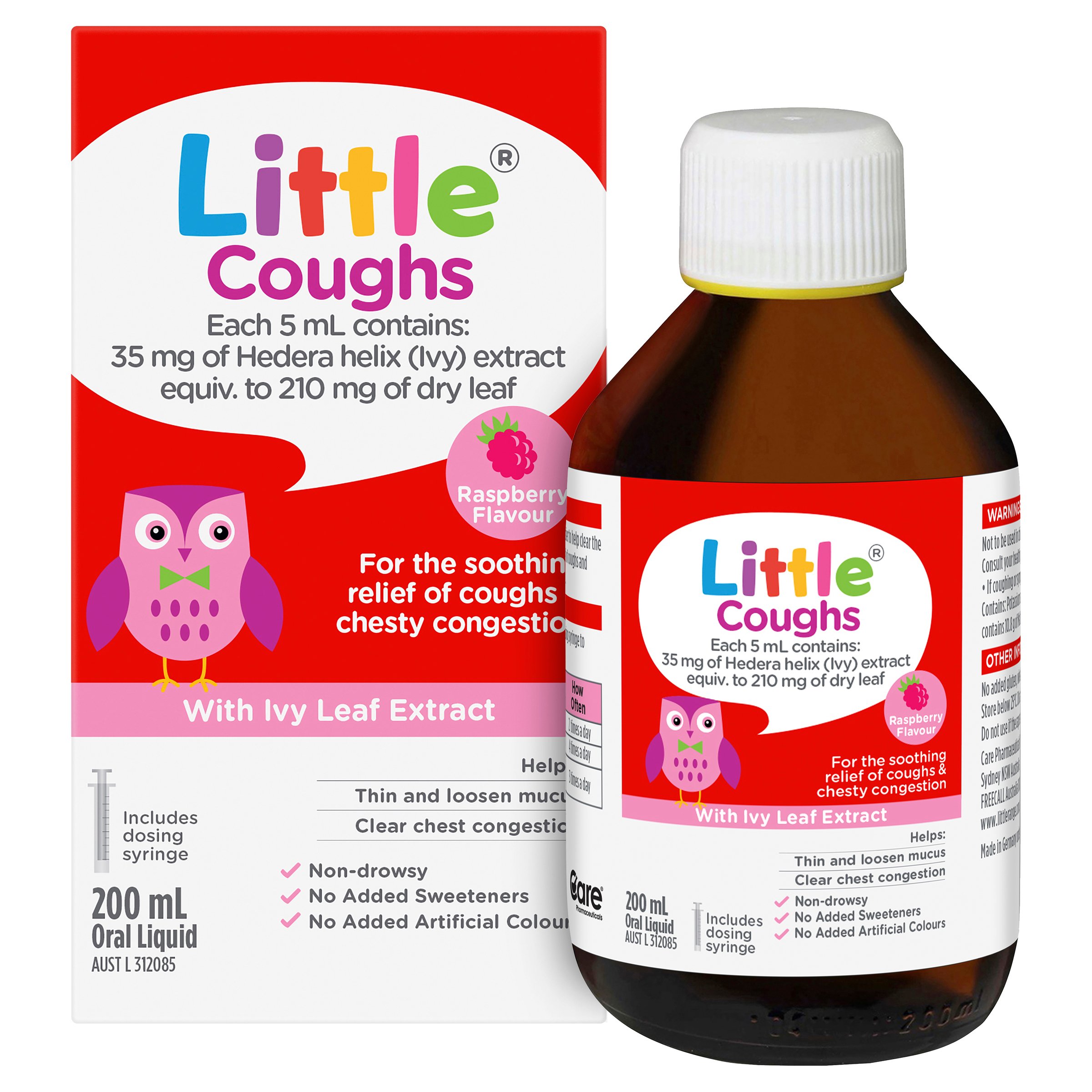 Little Coughs for Coughs & Chesty Congestion Raspberry 200ml - Image 7