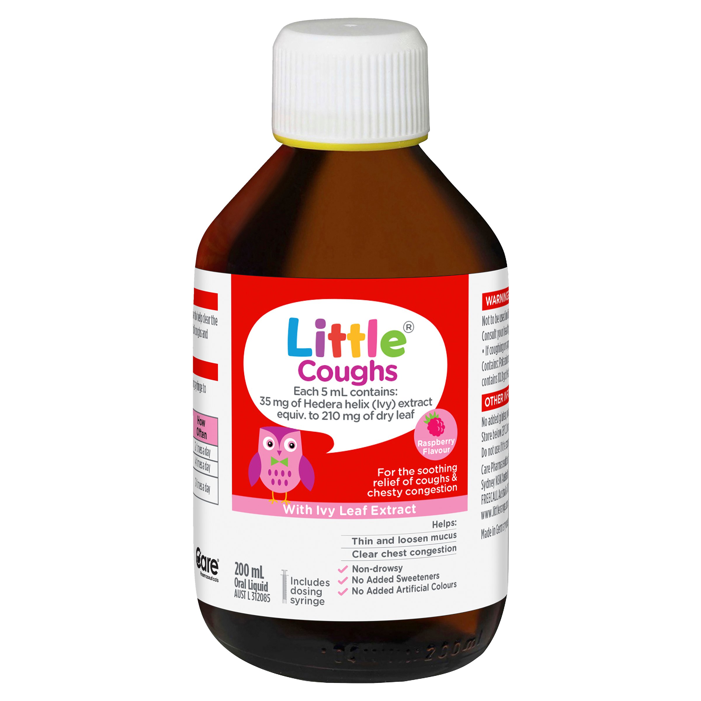 Little Coughs for Coughs & Chesty Congestion Raspberry 200ml - Image 12