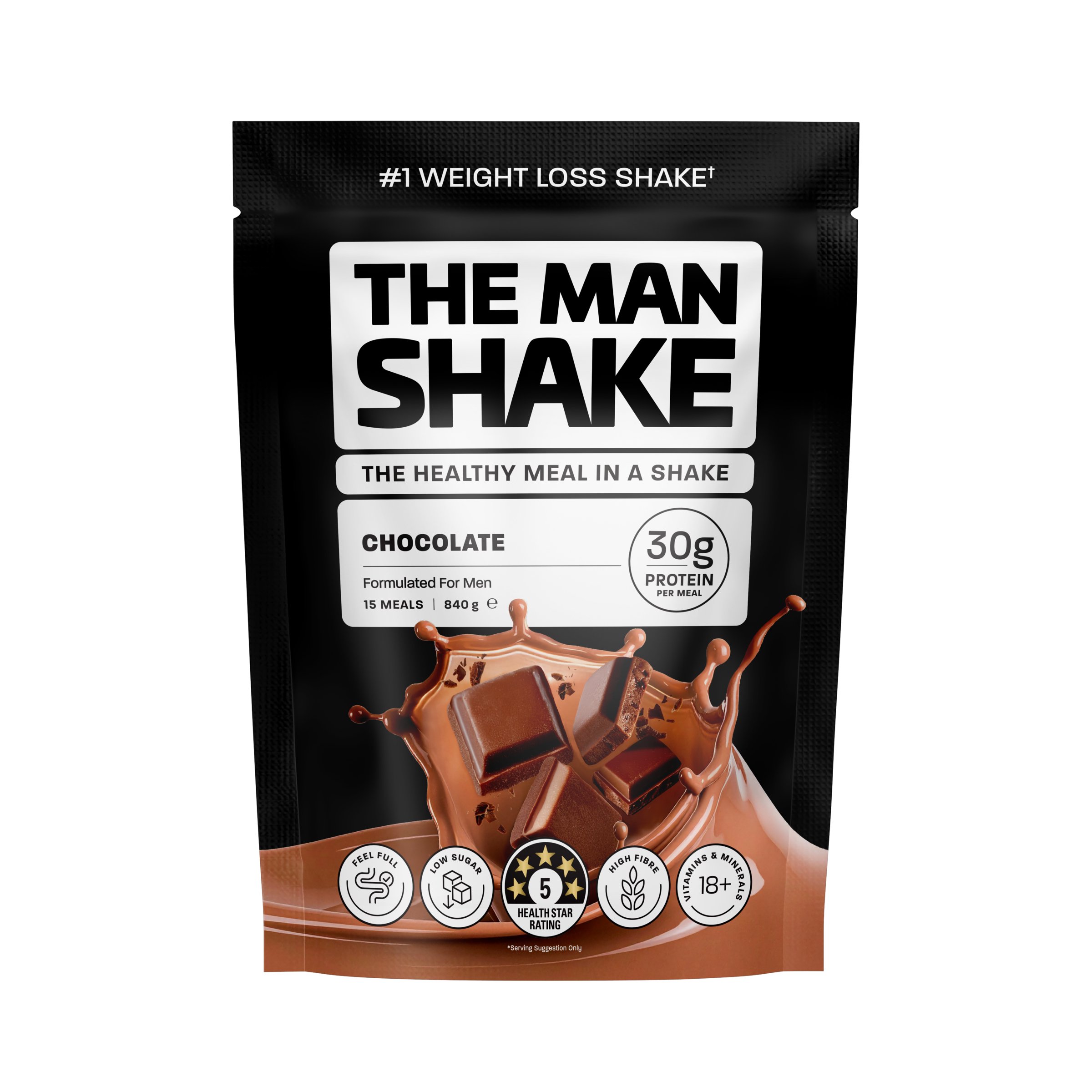 The Man Shake Meal Replacement Chocolate 840g - Image 1
