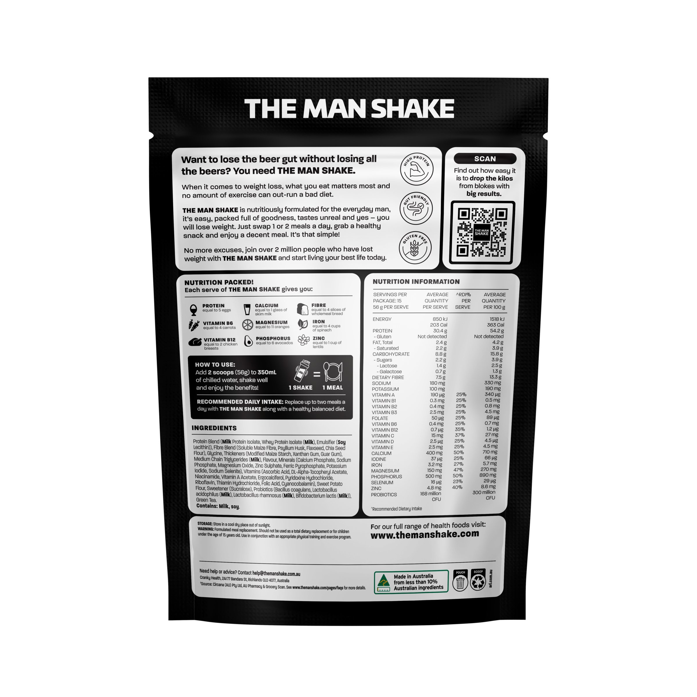 The Man Shake Meal Replacement Banana 840g - Image 2