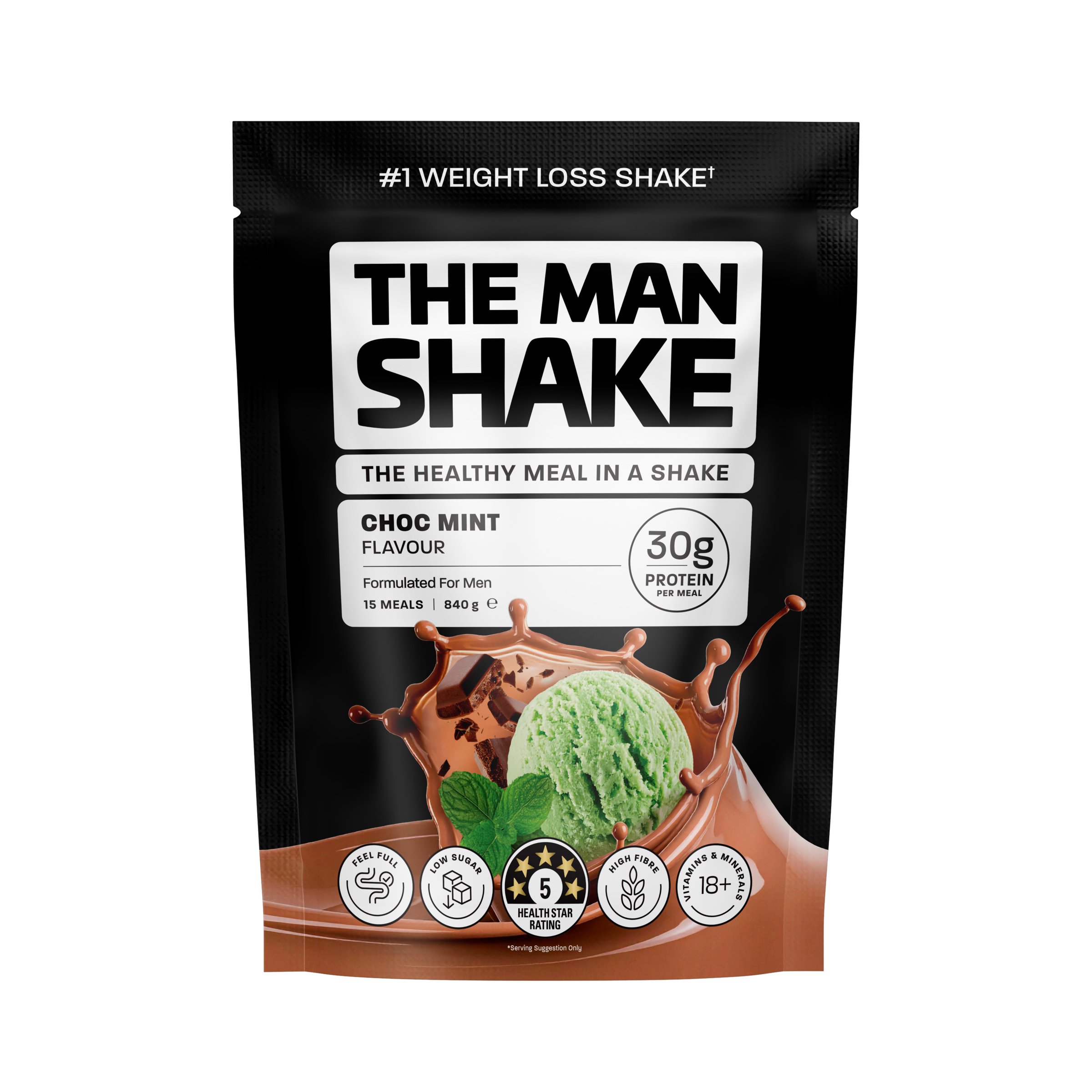 The Man Shake Meal Replacement Choc Mint 840g - Image 1