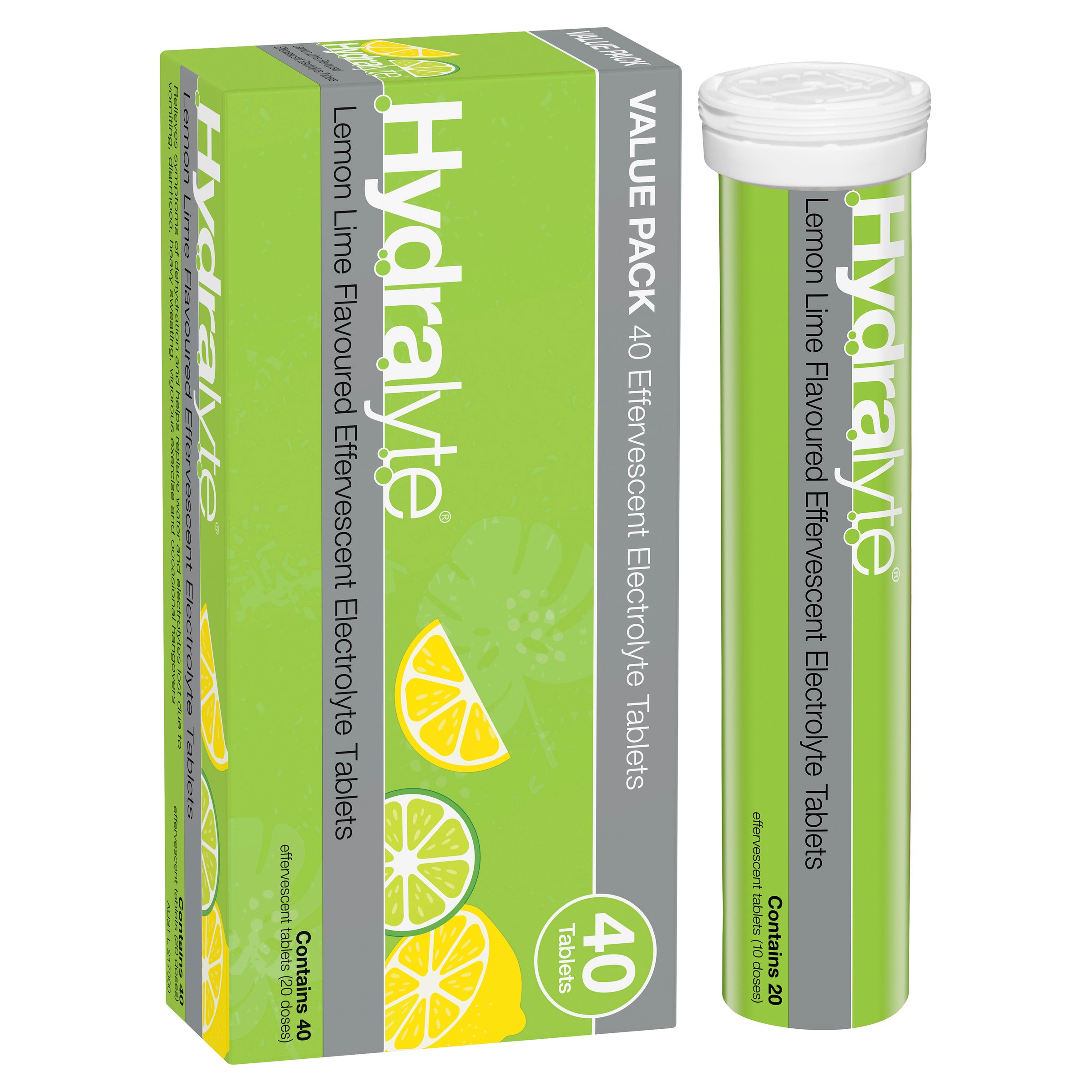 Hydralyte Effervescent Lemon Lime 40 tablets - Image 6