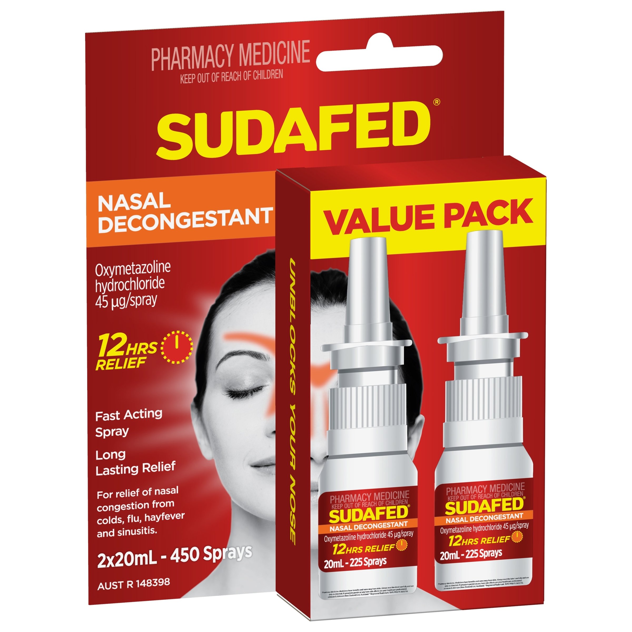 Sudafed Nasal Decongestant Spray 20ml - 2 pack - Image 3