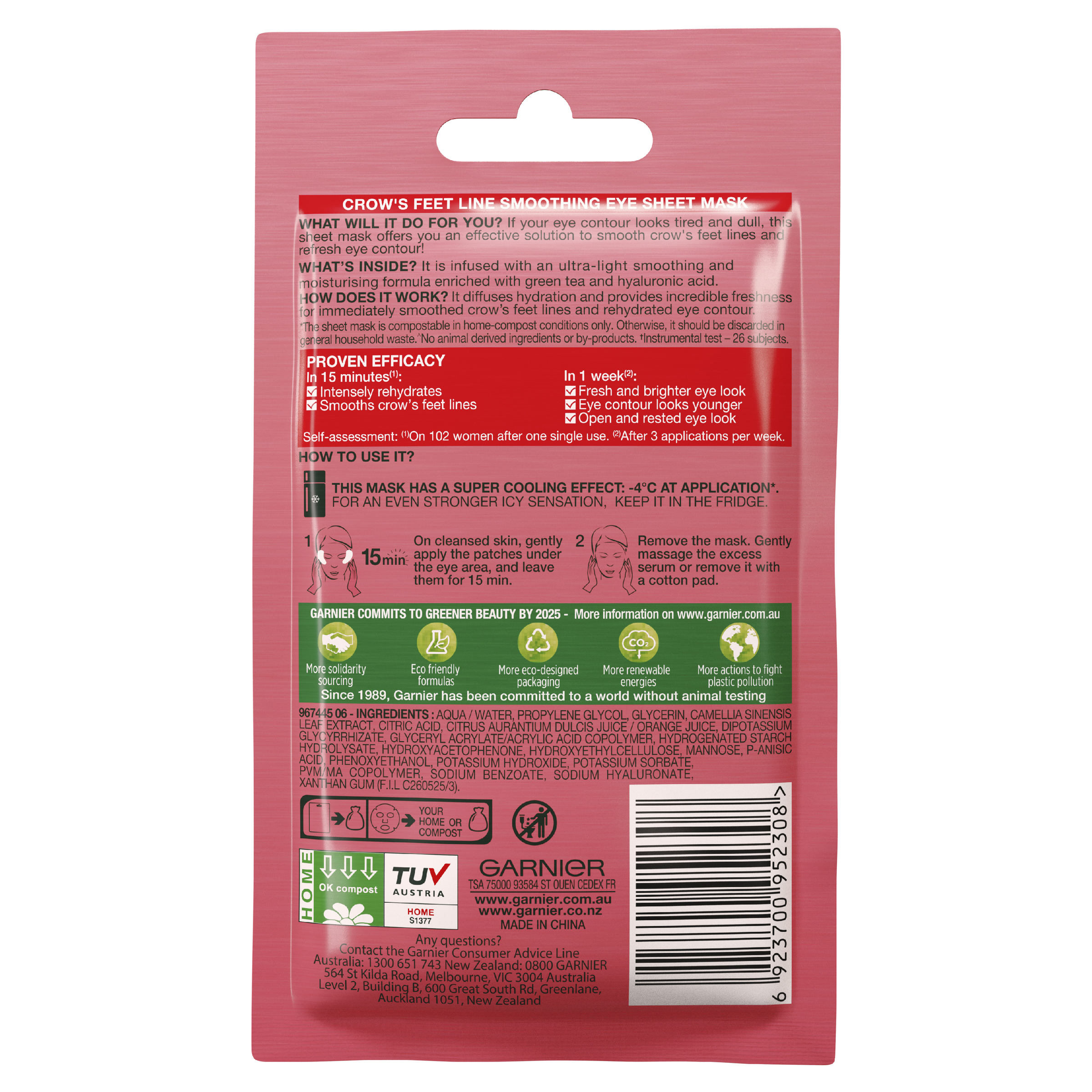 Garnier Hydrabomb Face Eye Mask Anti Aging 6g - Image 4