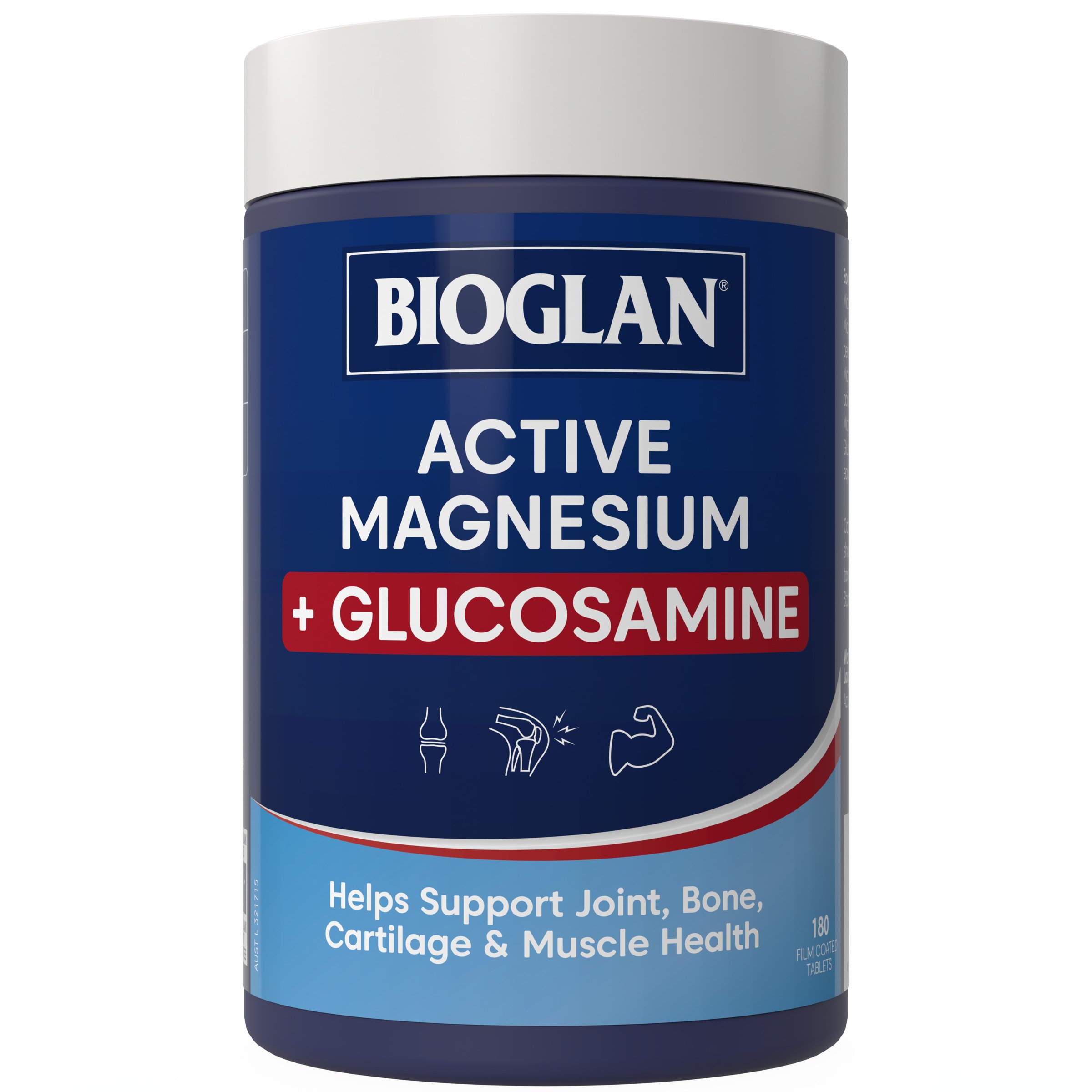 Bioglan Active Magnesium+Glucosamine 180 tablets - Image 1