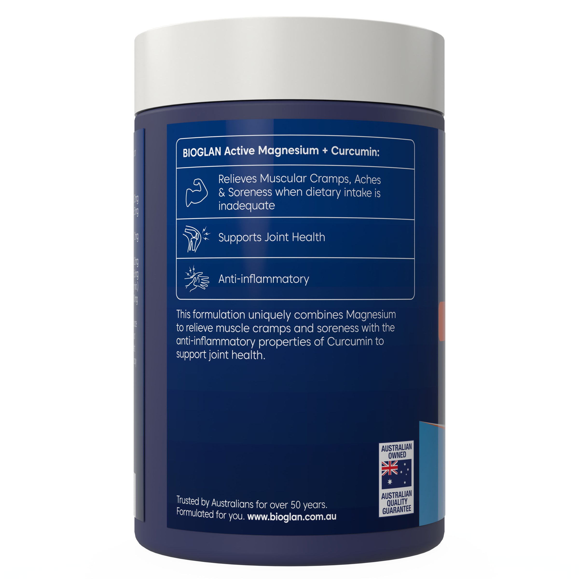 Bioglan Active Magnesium + Curcumin 120 tablets - Image 2