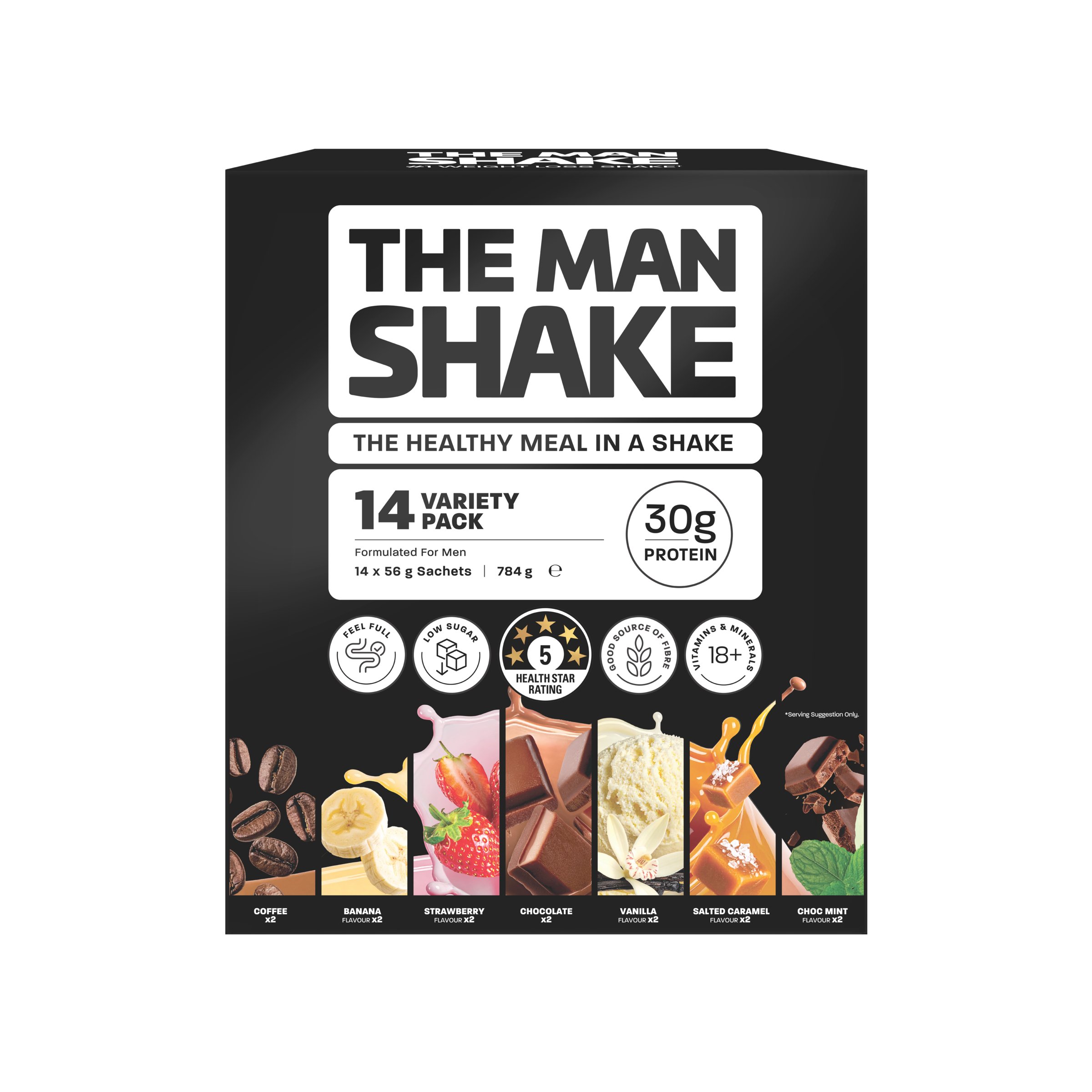 The Man Shake Meal Replacement Variety 14 pack - Image 1