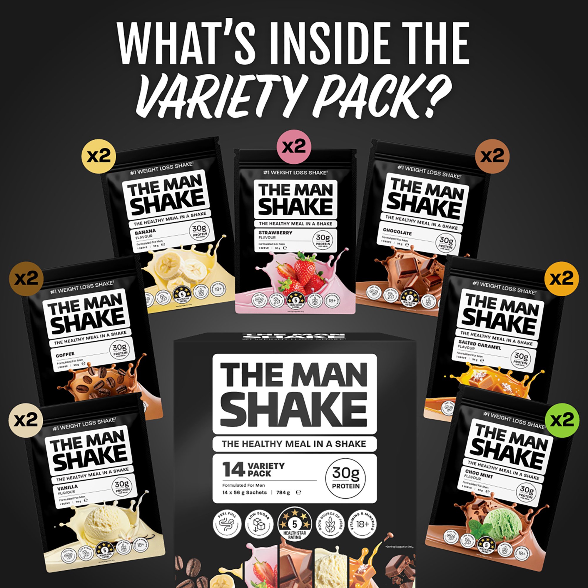 The Man Shake Meal Replacement Variety 14 pack - Image 7
