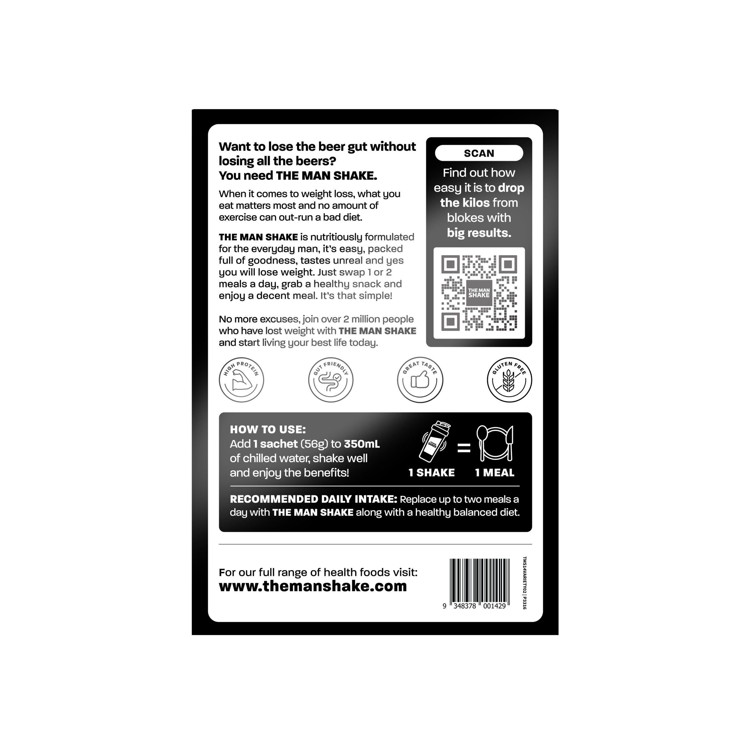 The Man Shake Meal Replacement Variety 14 pack - Image 3