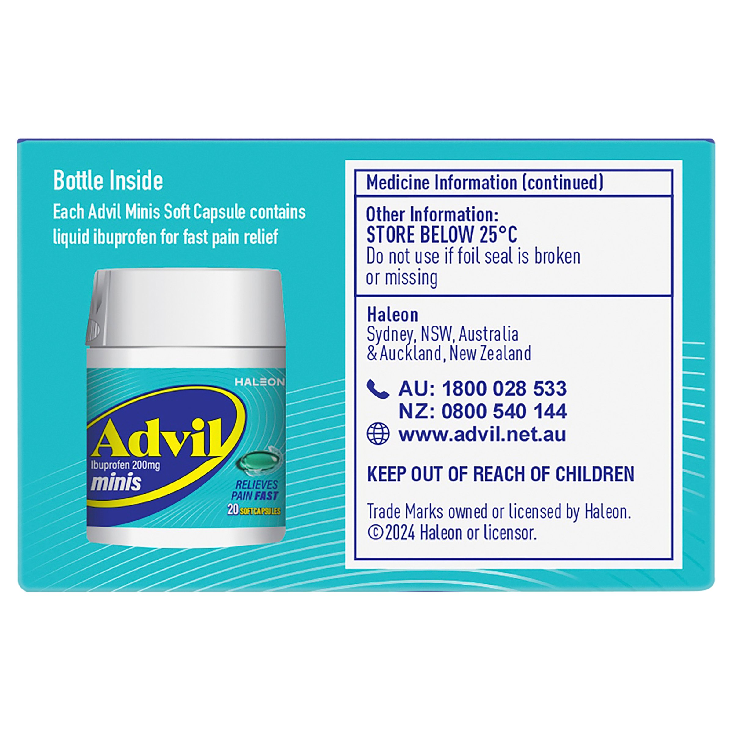 Advil Ibuprofen 200mg Minis 20 liquid capsules - Image 5