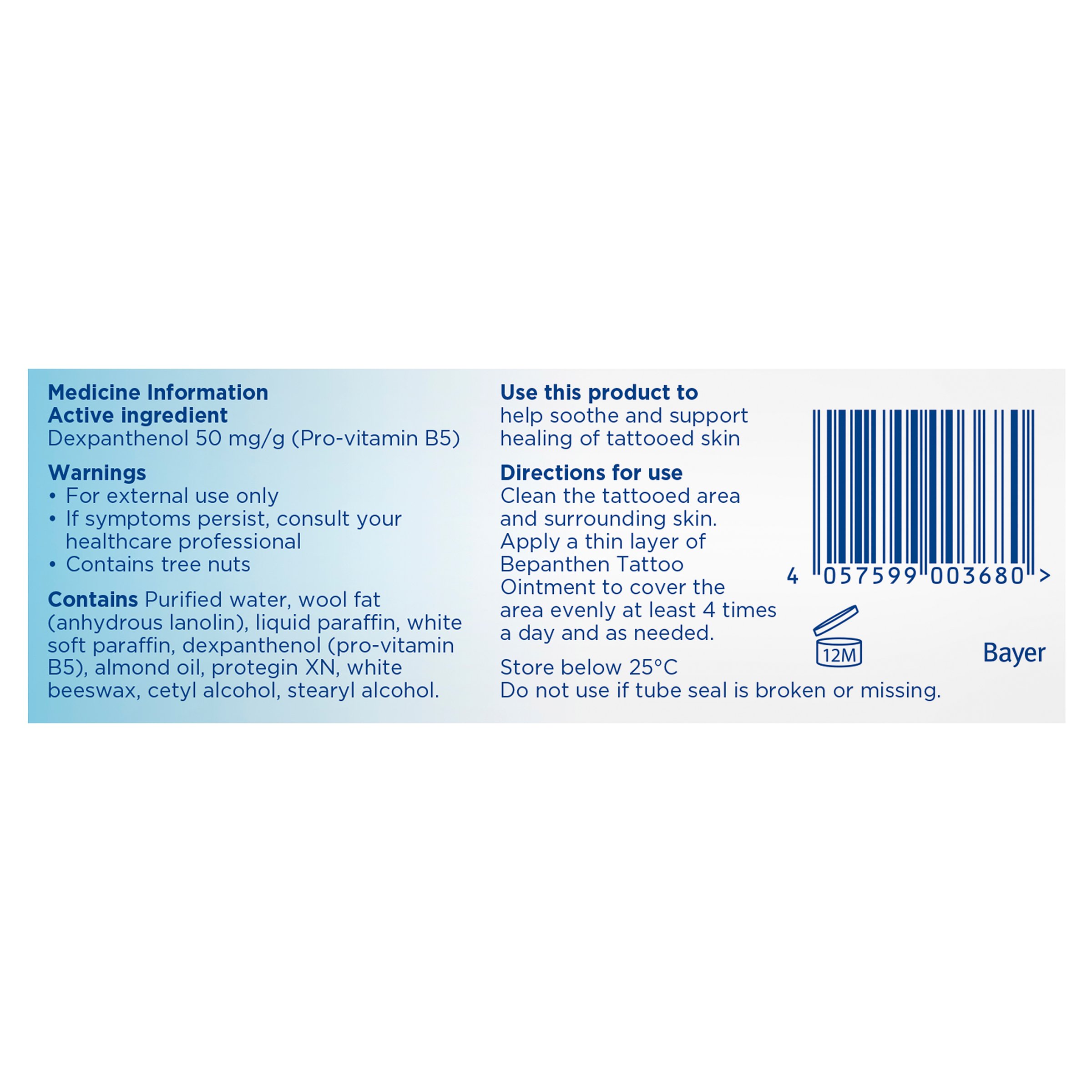 Bepanthen Tattoo 5% Ointment 50g - Image 2