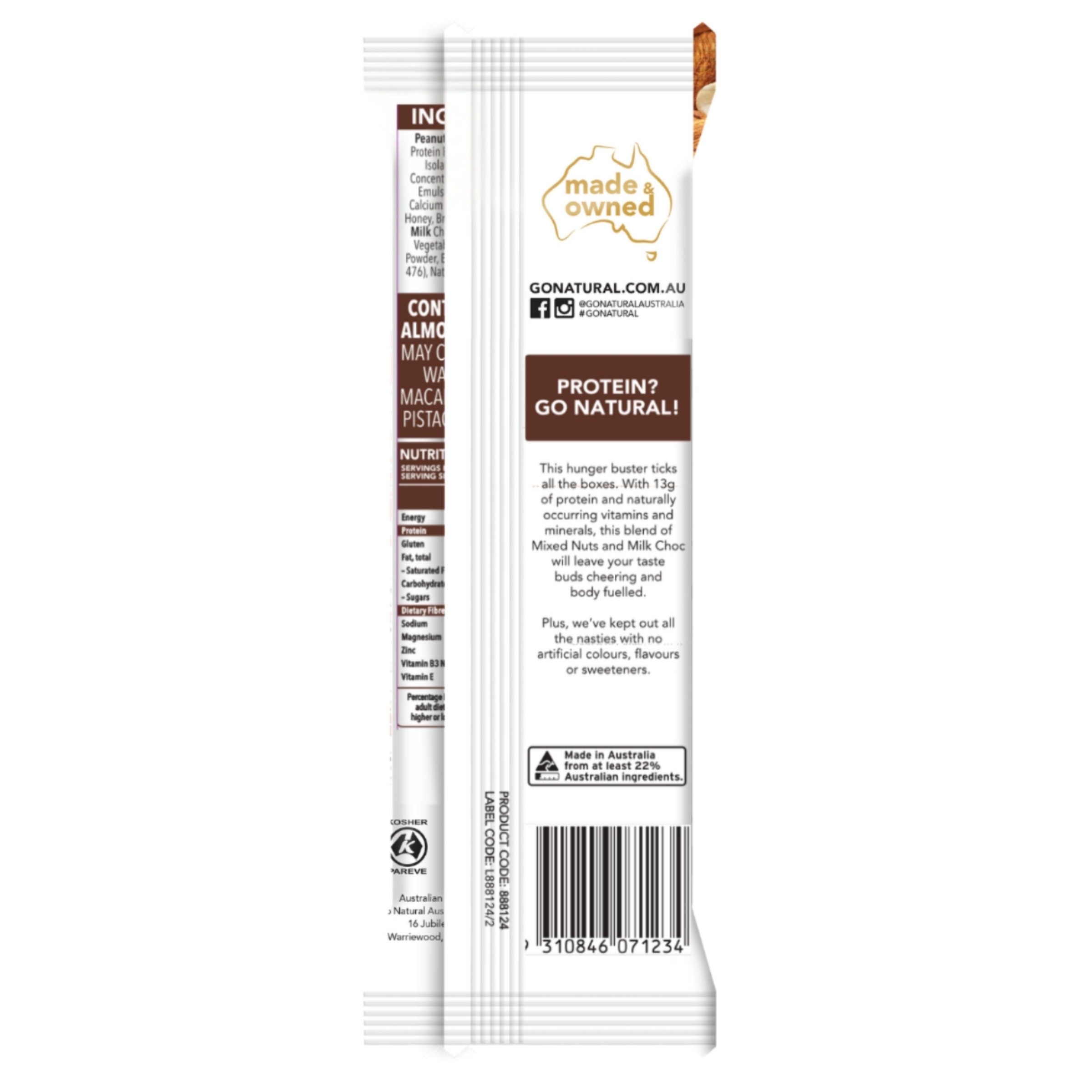Go Natural HiProtein Nut Crunch Double Choc 50g - Image 2