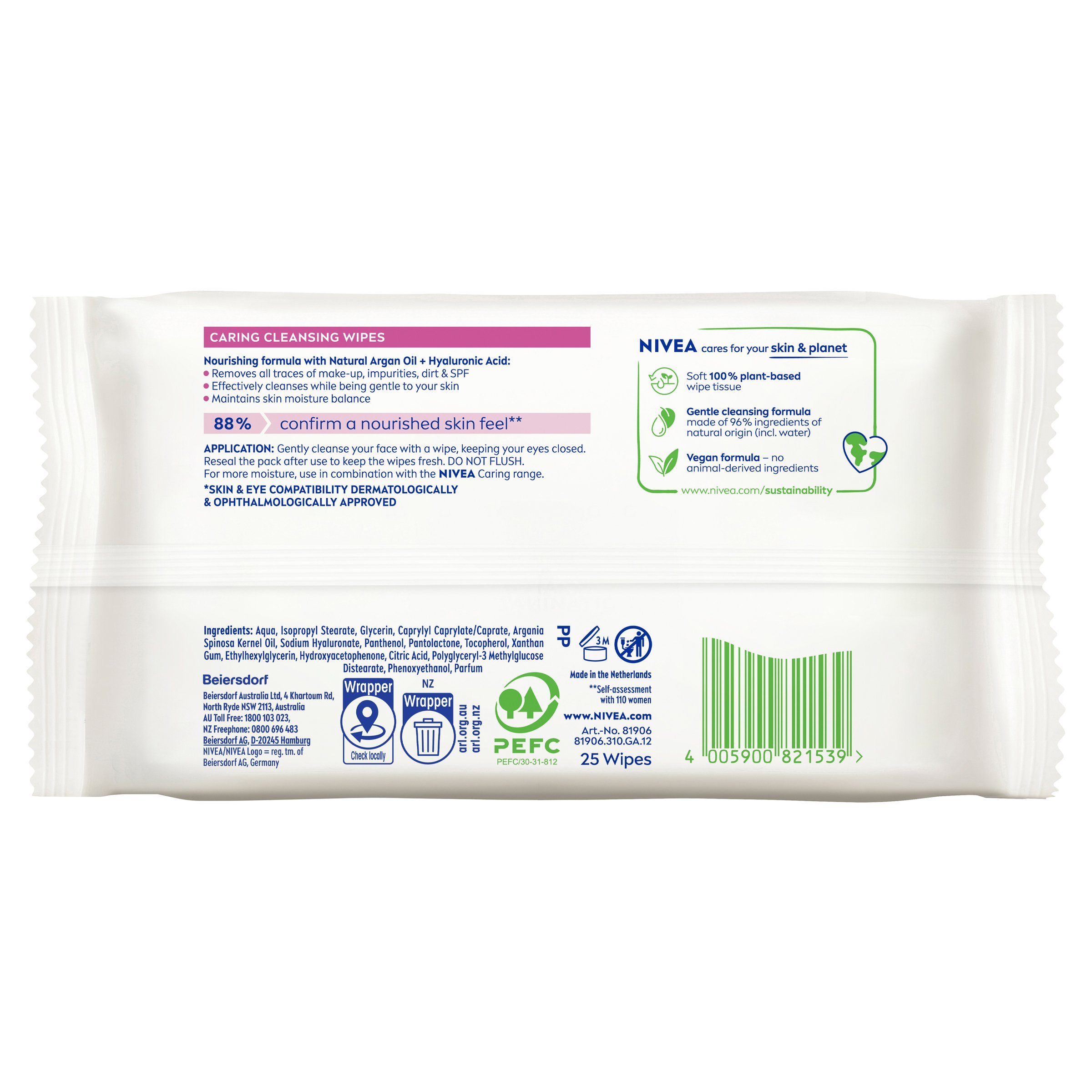 Nivea 3-In-1 Gentle Cleansing Wipes 25 pack - Image 2