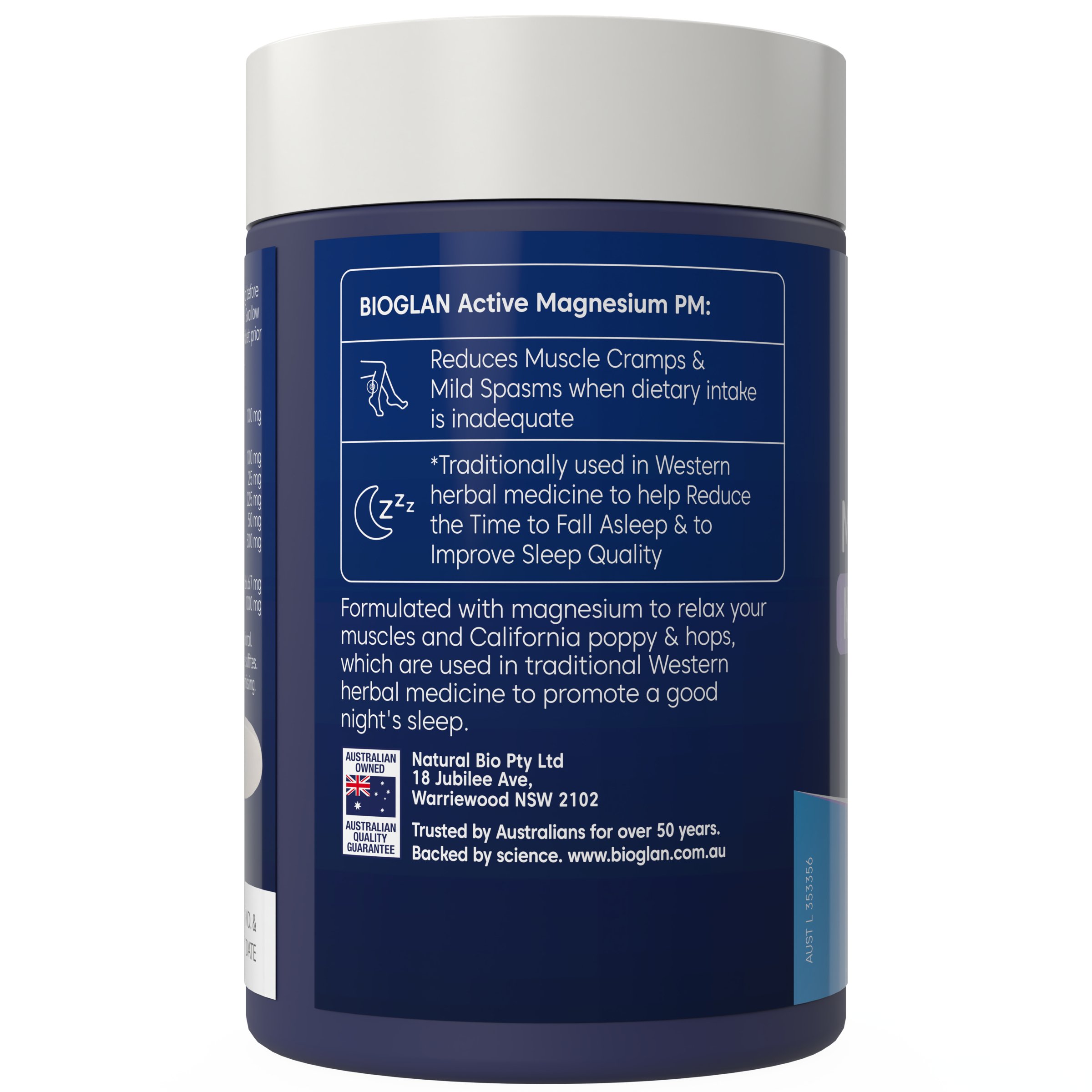 Bioglan Active Magnesium PM Night Formula 60 tablets - Image 3