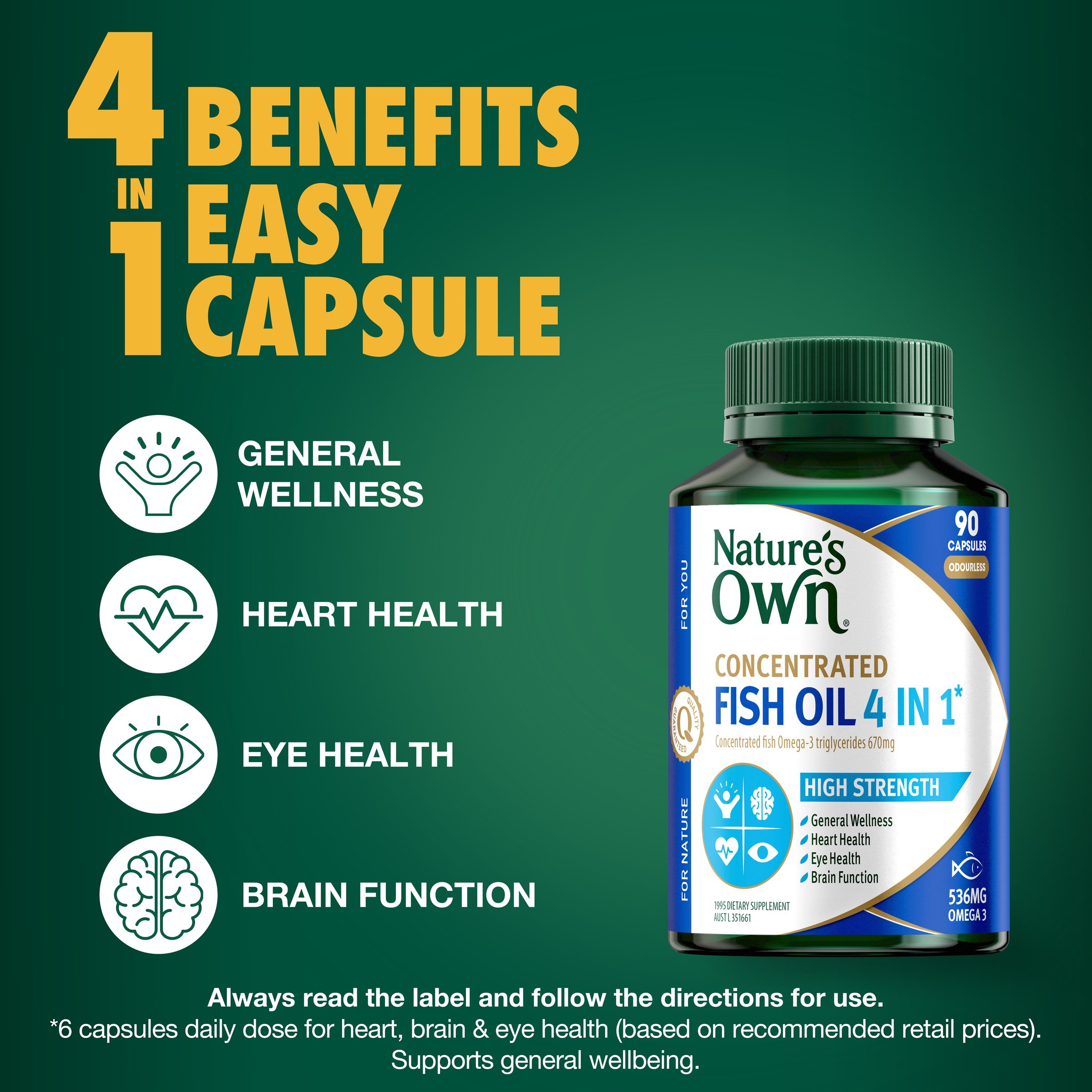 Nature's Own Concentrated Fish Oil 4 in 1 - 90 capsules - Image 8