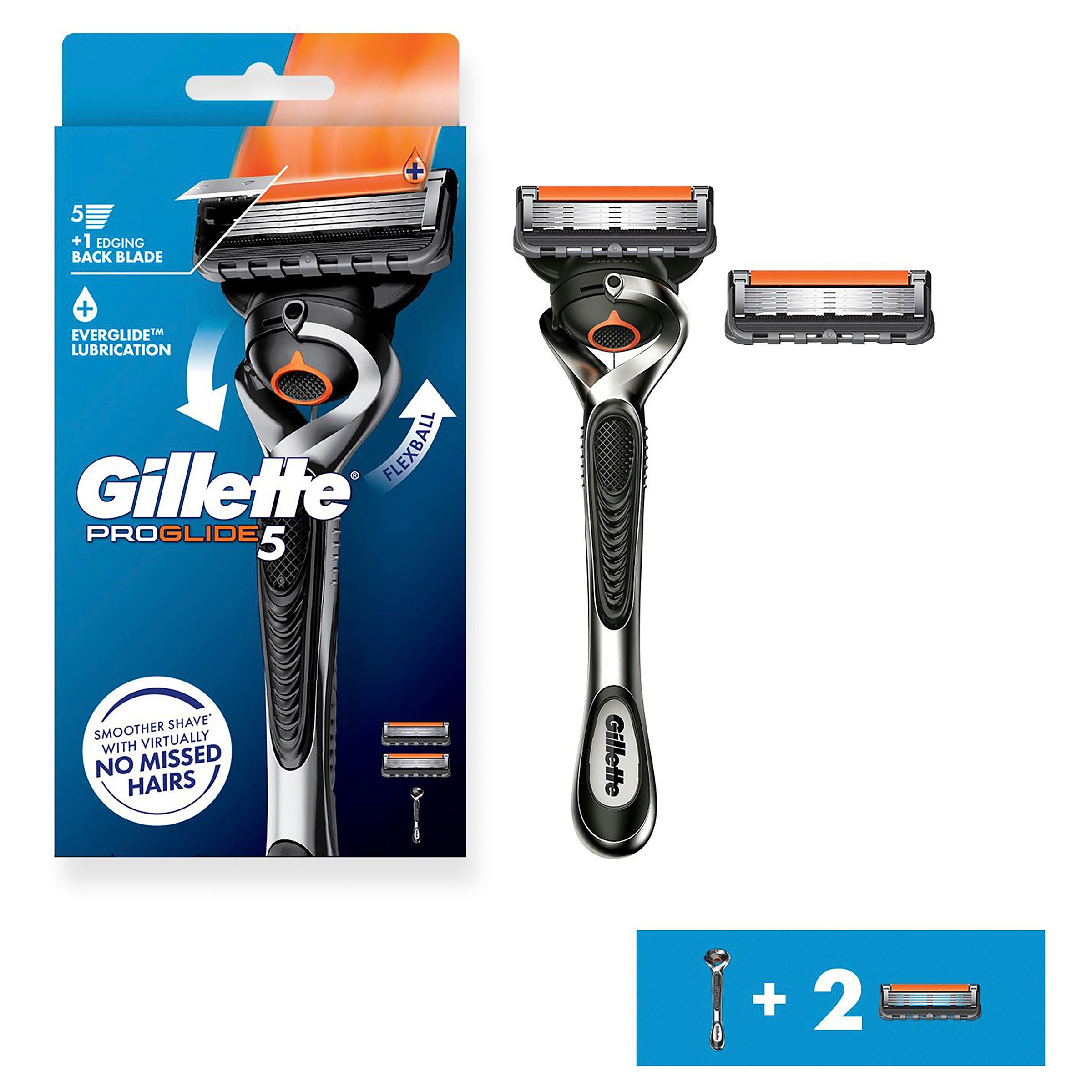 Gillette Fusion Proglide Razor Handle + Blade Refill 2 pack - Image 4