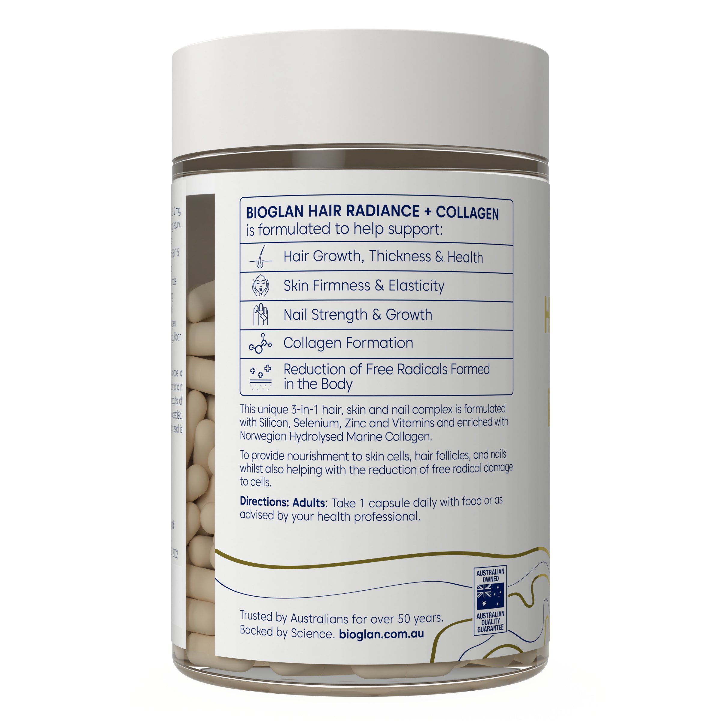 Bioglan Hair Radiance + Collagen 90 capsules - Image 2