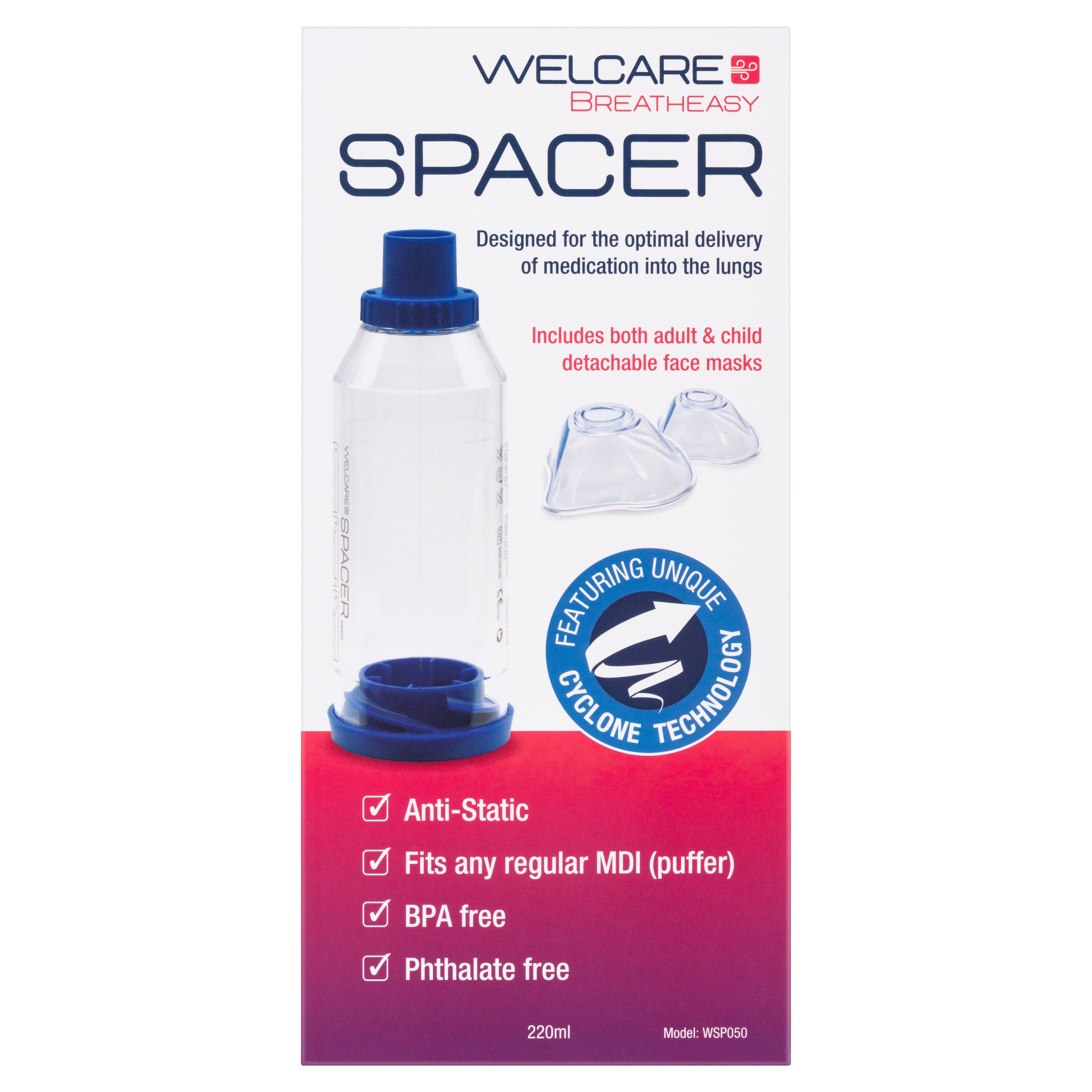 Welcare Spacer With Child & Adult Mask 1 each - Image 1