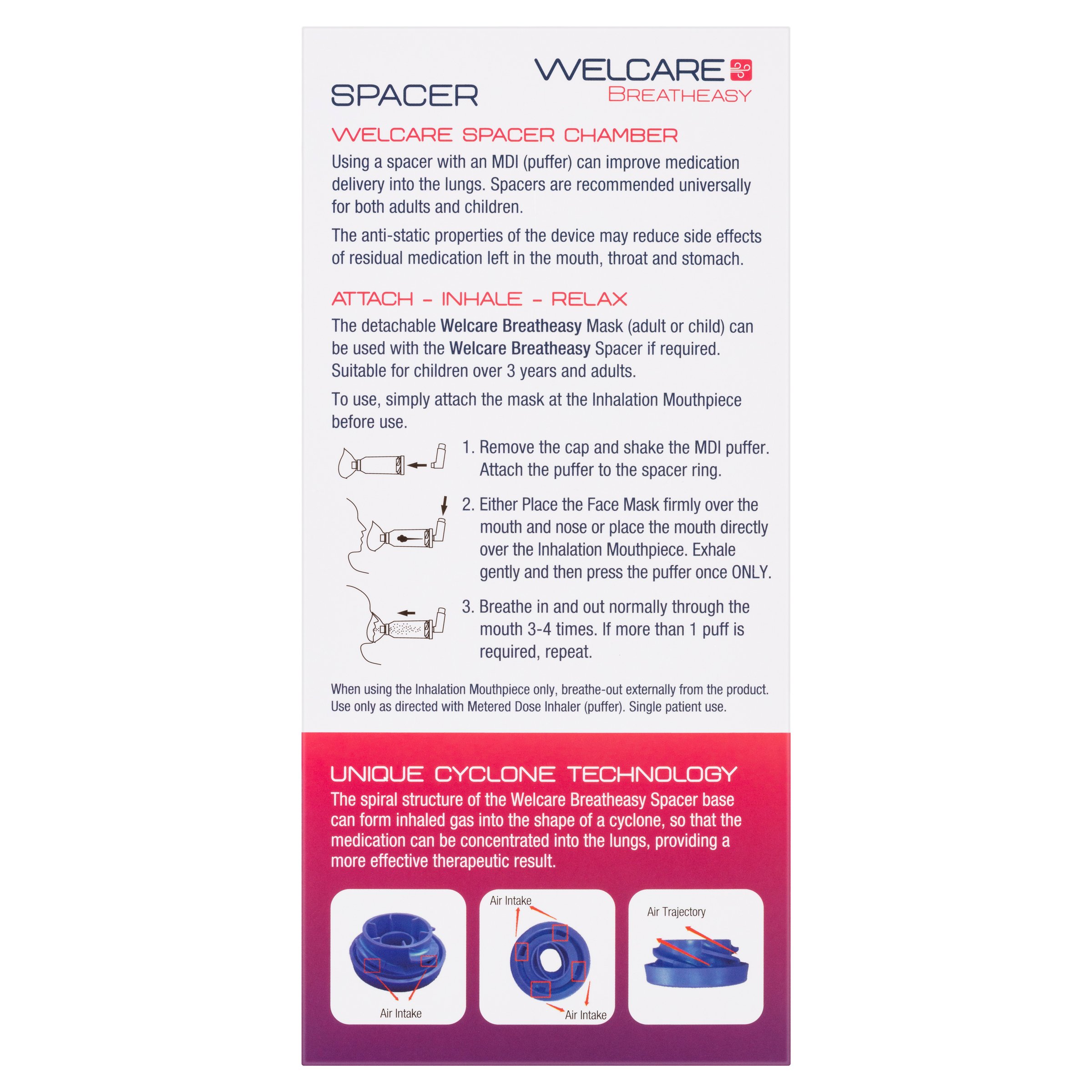 Welcare Spacer With Child & Adult Mask 1 each - Image 3