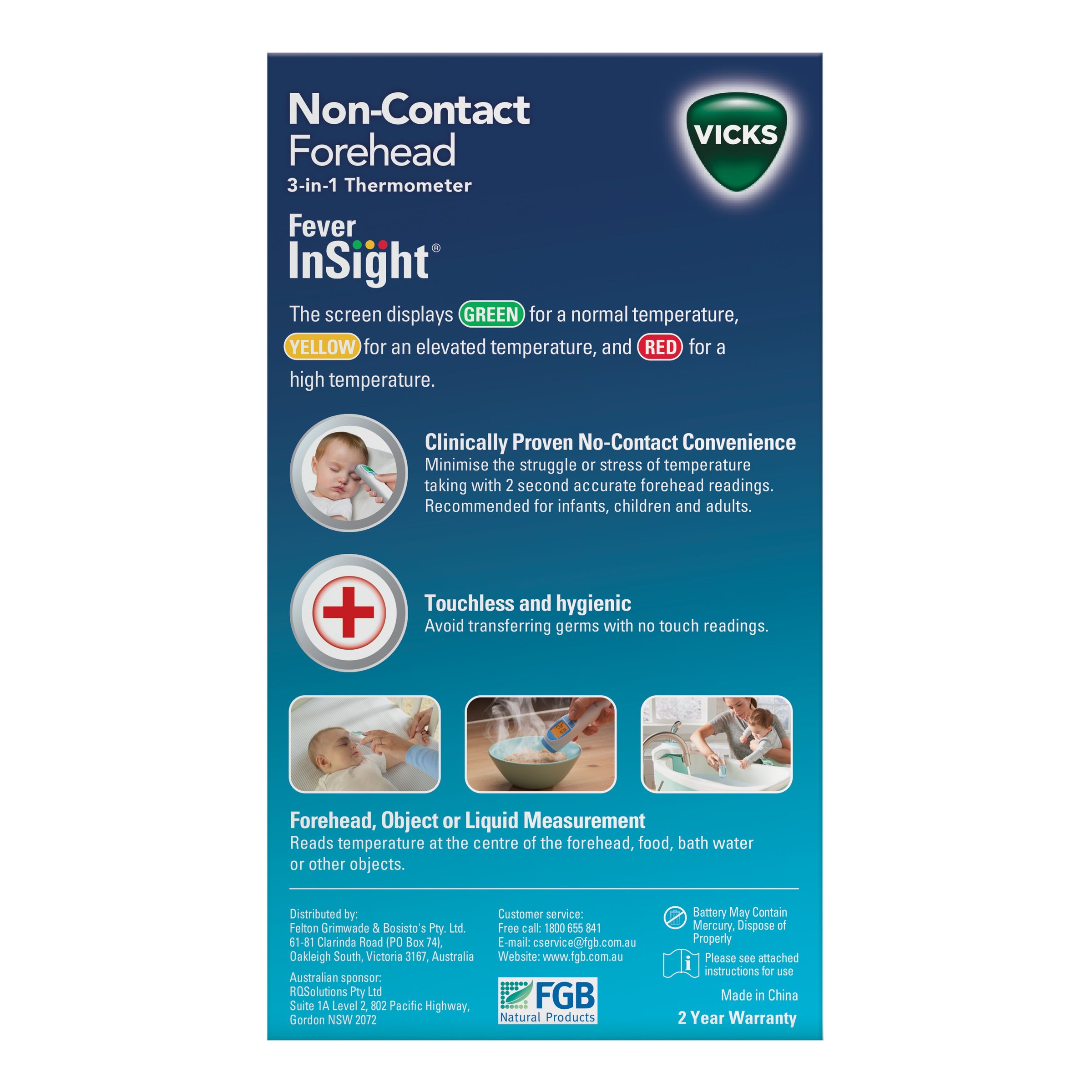 Vicks Non-Contact Forehead 3-in-1 Thermometer 1 each - Image 2