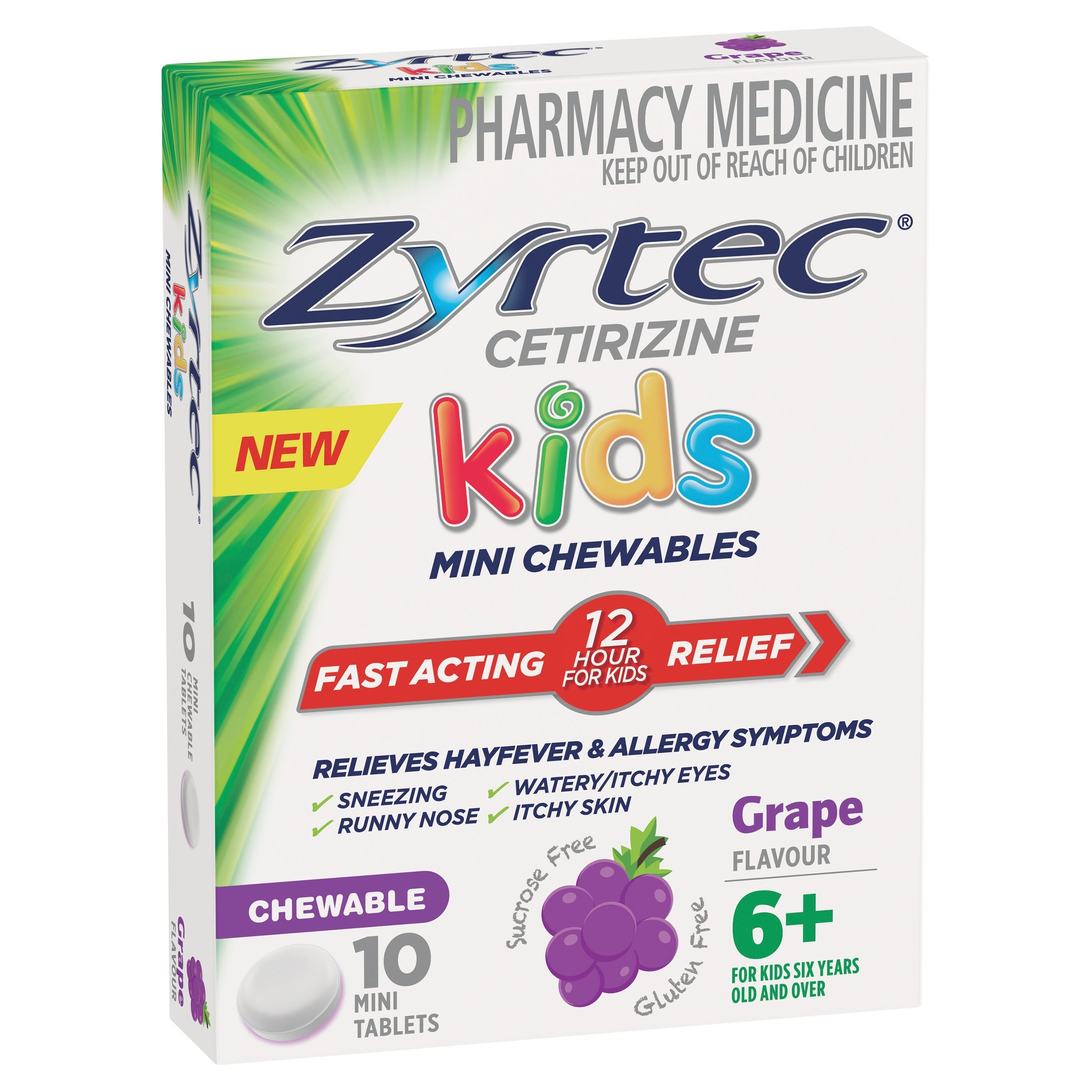Zyrtec Kids Chewable Grape 5mg - 10 tablets - Image 9