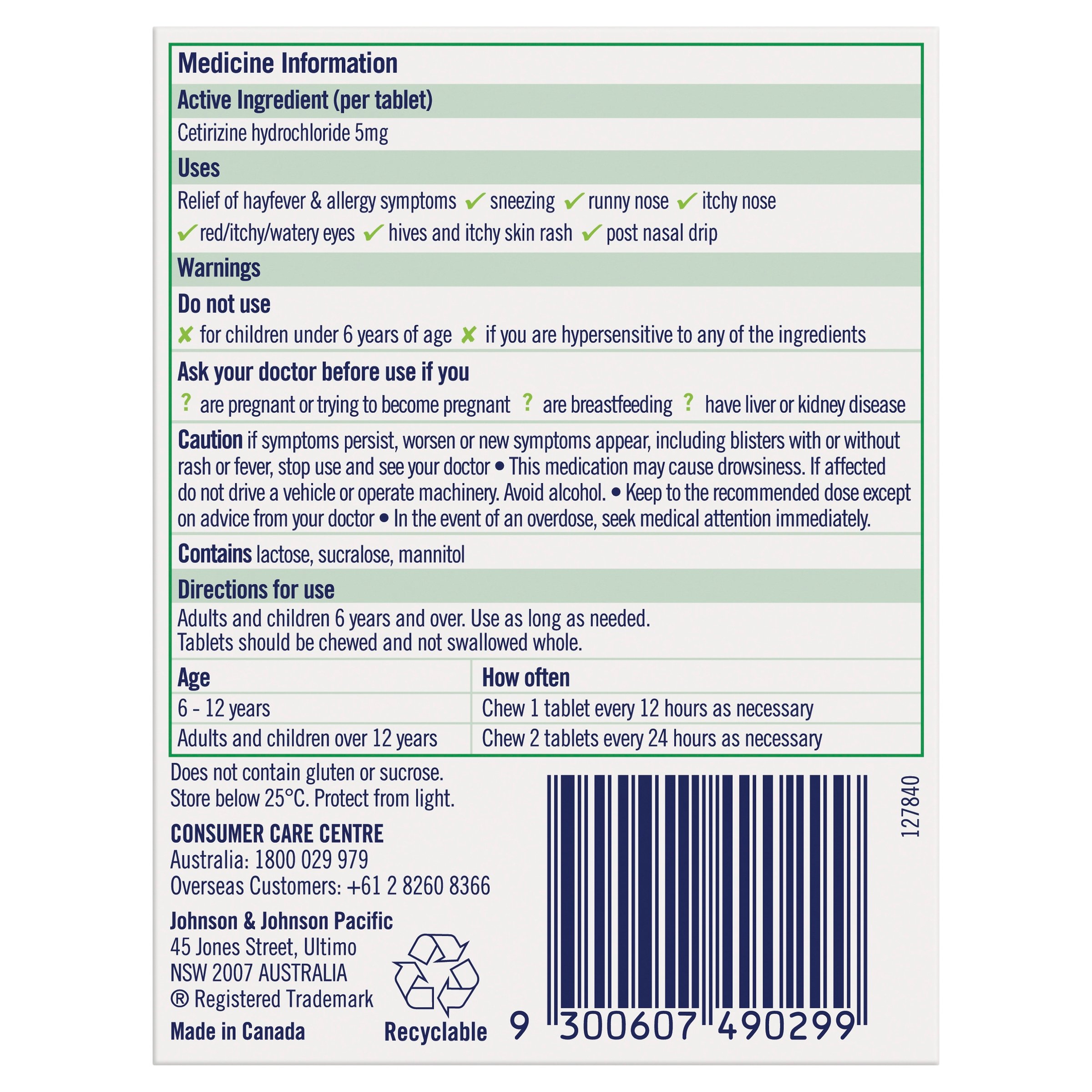 Zyrtec Kids Chewable Grape 5mg - 10 tablets - Image 3