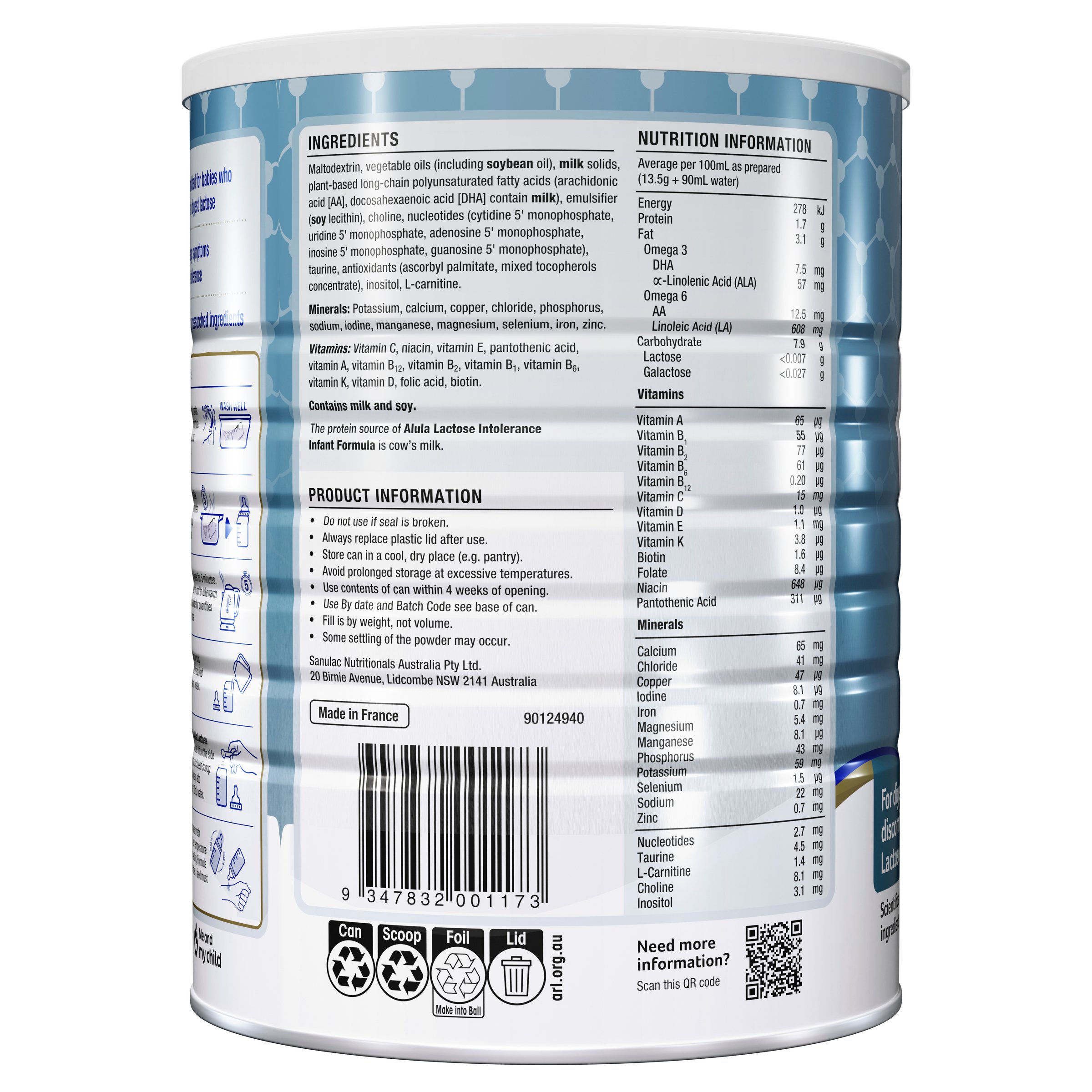 Alula Gold Lactose Intolerance 0-12 Months 900g - Image 2