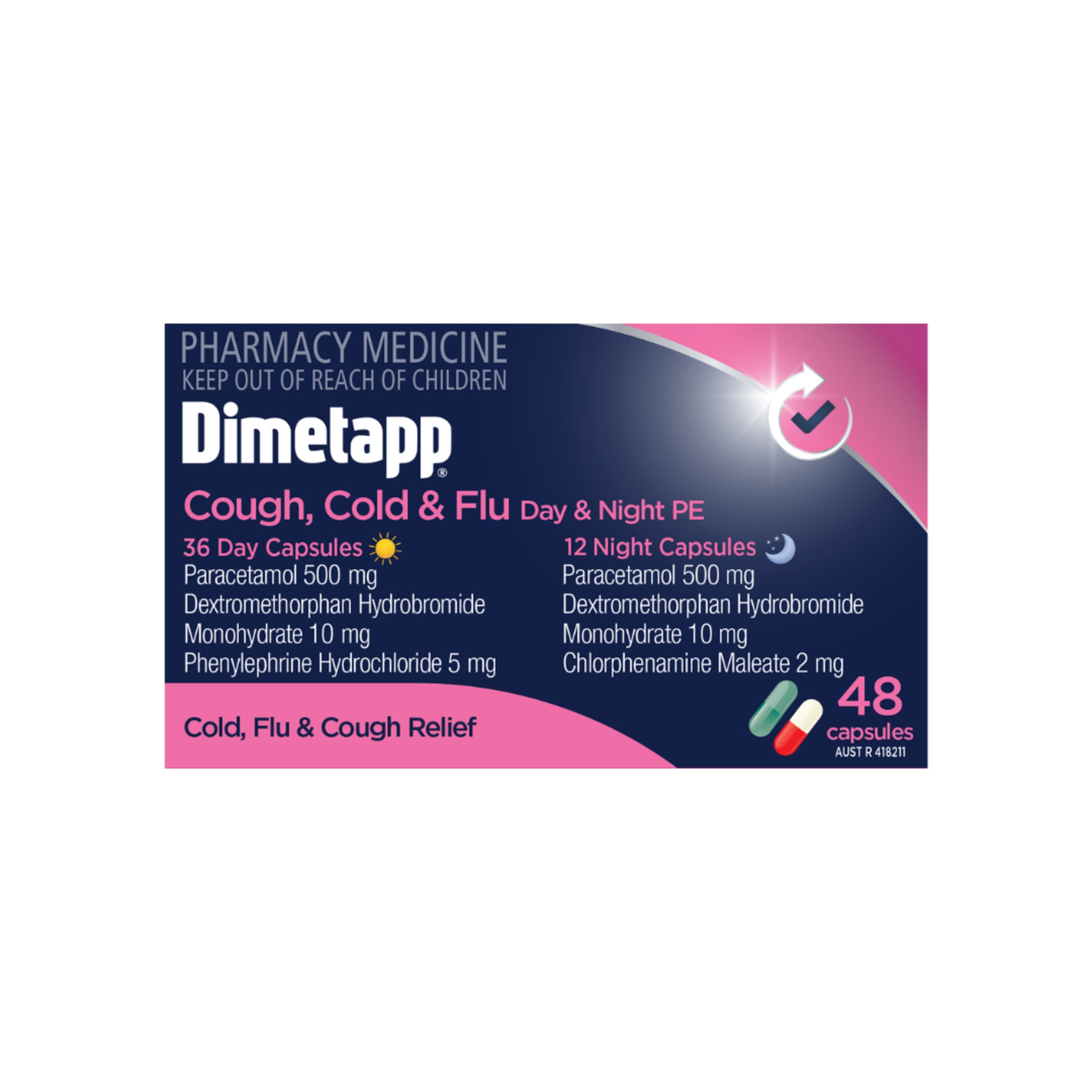 Dimetapp Cough, Cold & Flu Day & Night 48 capsules - Image 1