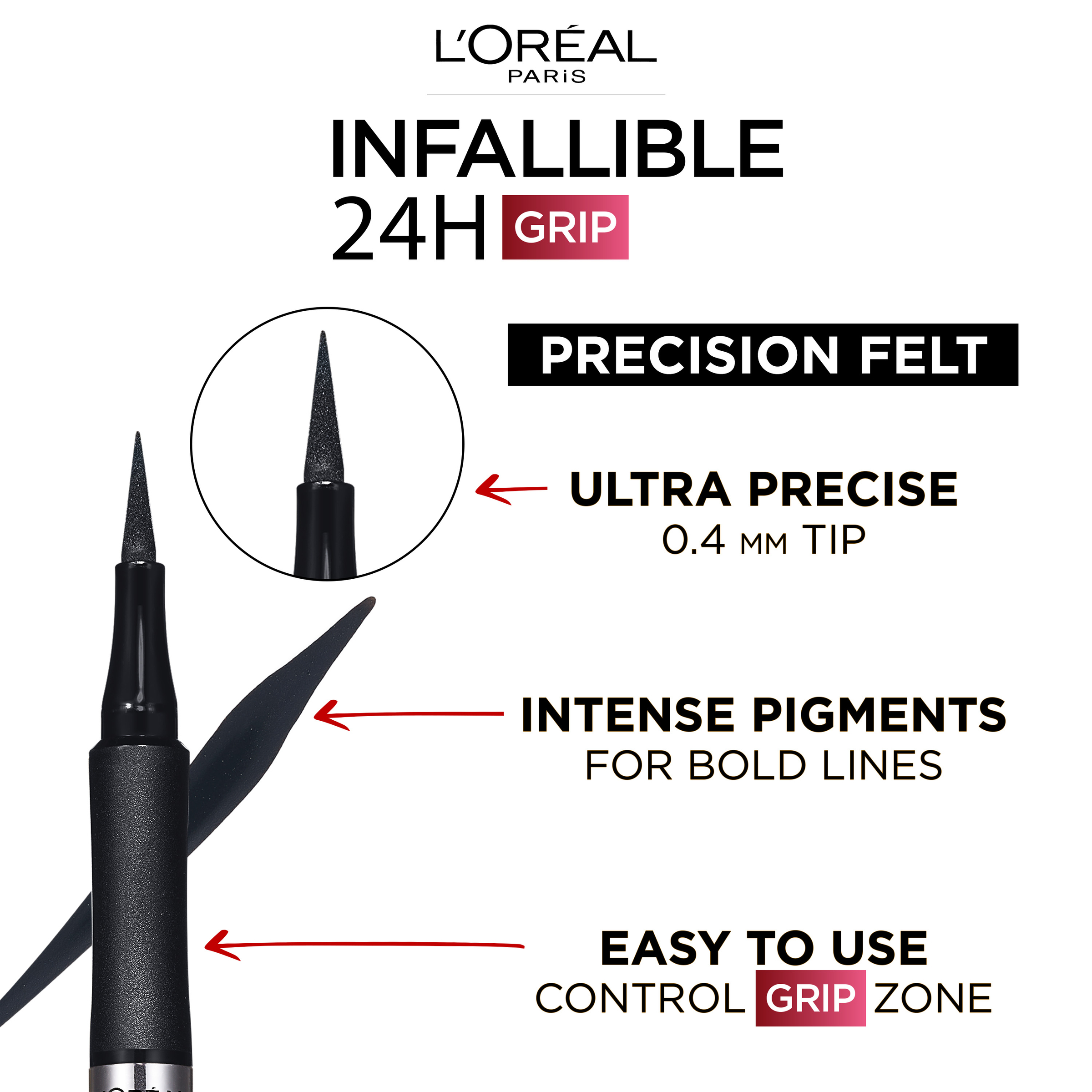 L'Oreal Paris Infallible Grip 27H Precision Felt Brown 1 each - Image 4
