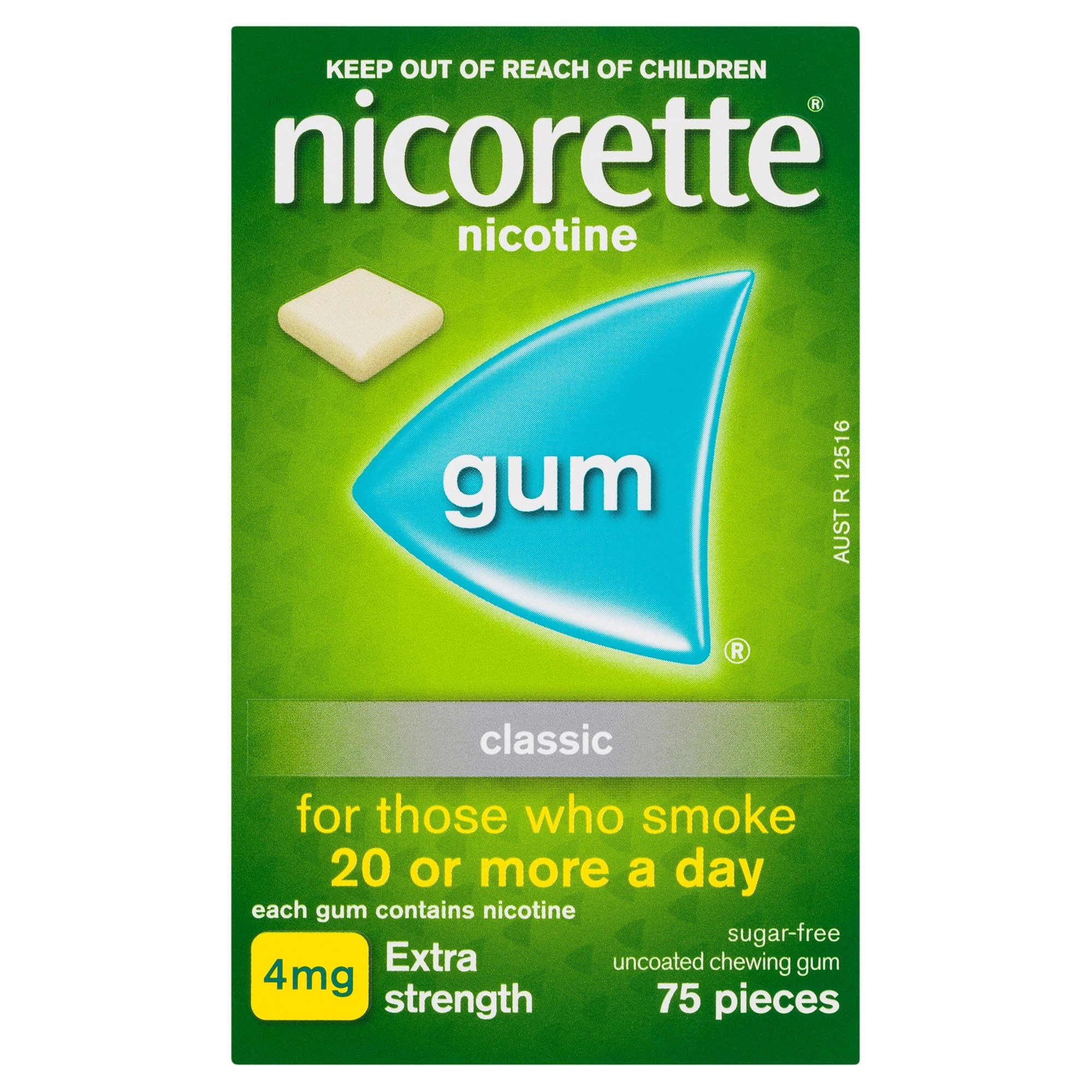 Nicorette Gum Classic 4mg 75 pieces - Image 1