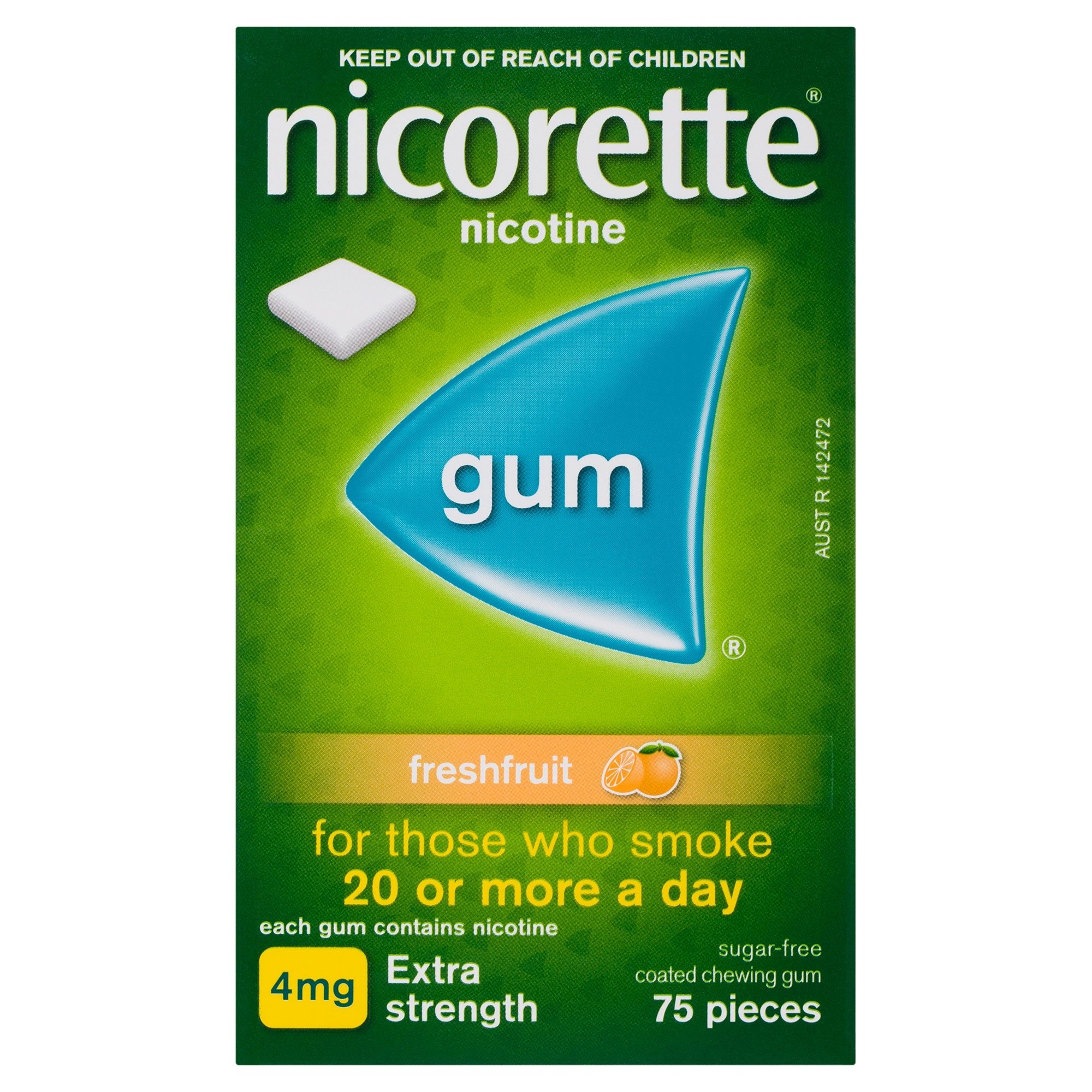 Nicorette Gum Freshfruit 4mg 75 pieces - Image 1