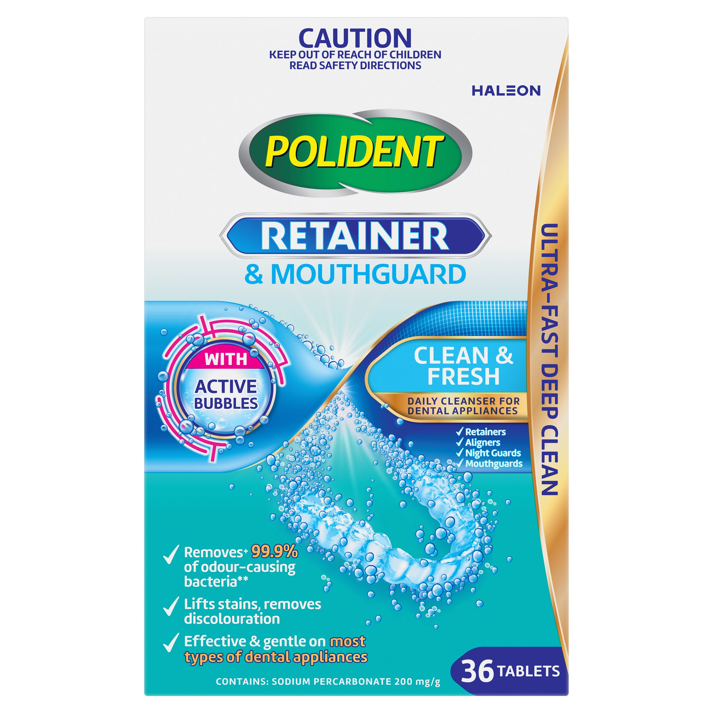 Polident Retainer & Mouthguard Cleanser 36 tablets - Image 1