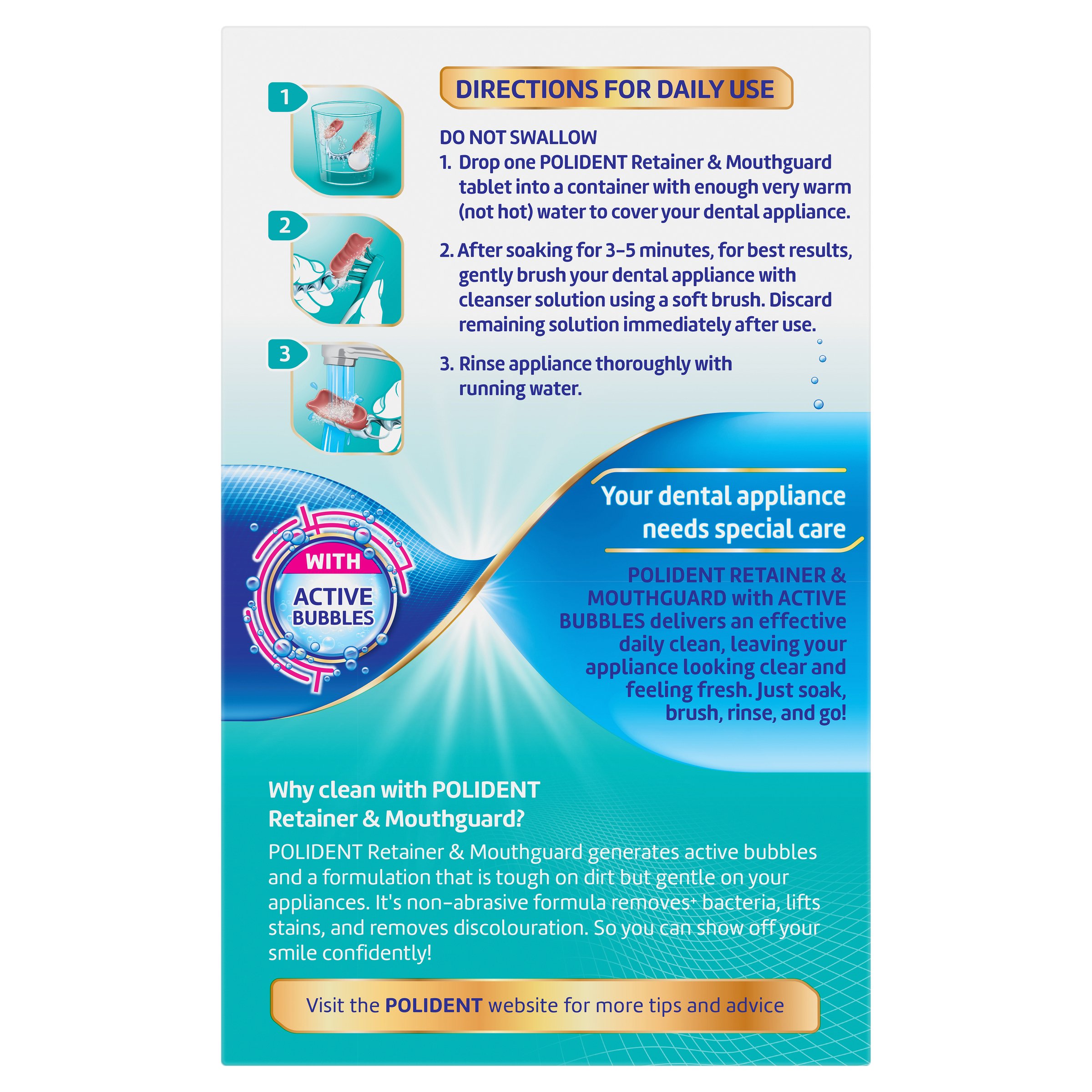 Polident Retainer & Mouthguard Cleanser 36 tablets - Image 2