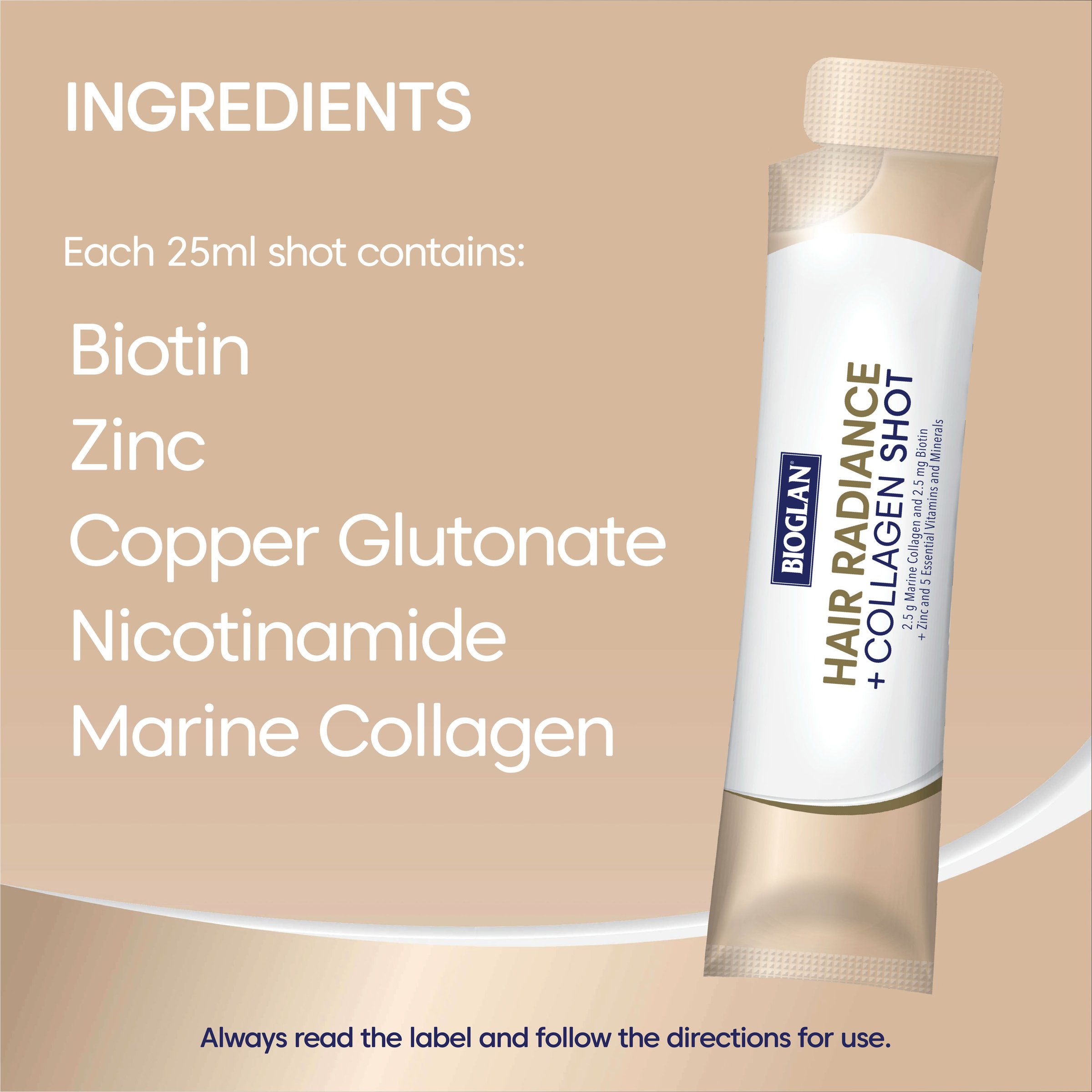 Bioglan Hair Radiance Shots 25ml - 15 sachets - Image 5