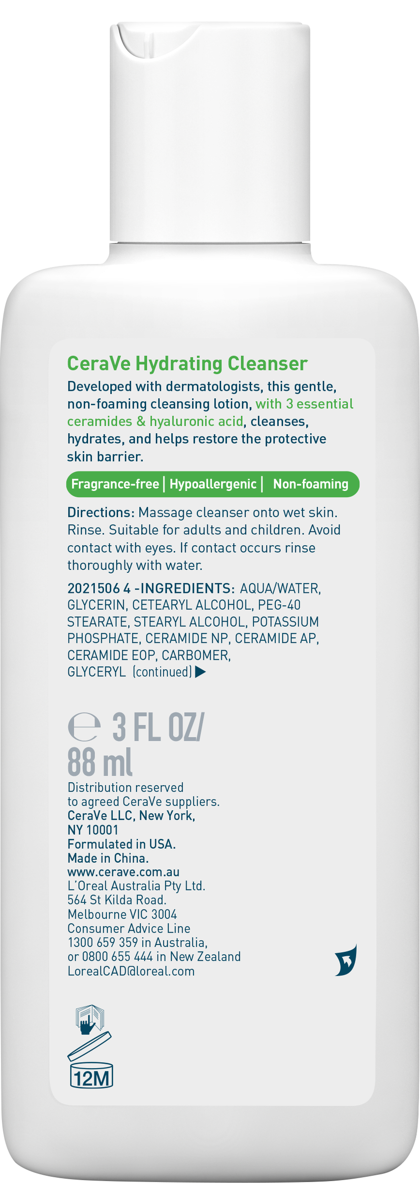 CeraVe Hydrating Cleanser 88ml - Image 2