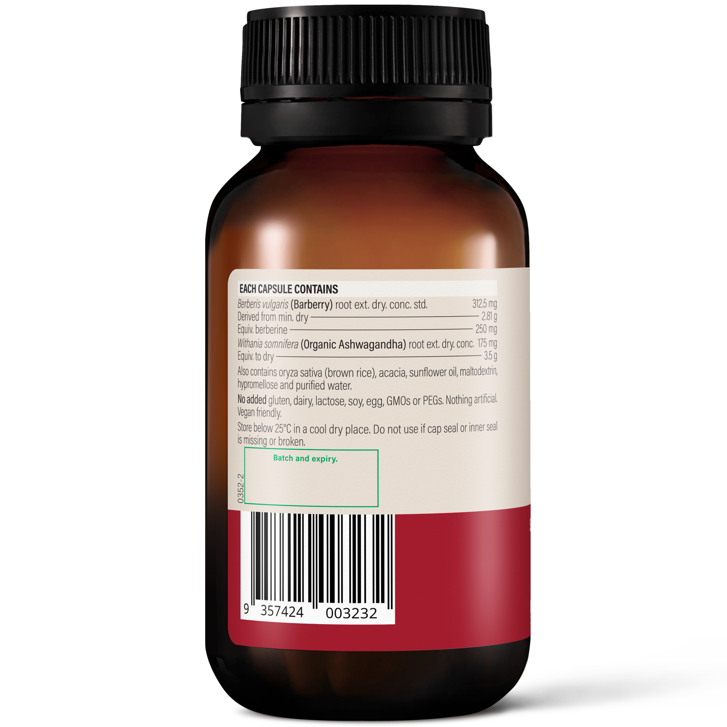 Wanderlust Berberine & Ashwagandha 120 capsules - Image 2