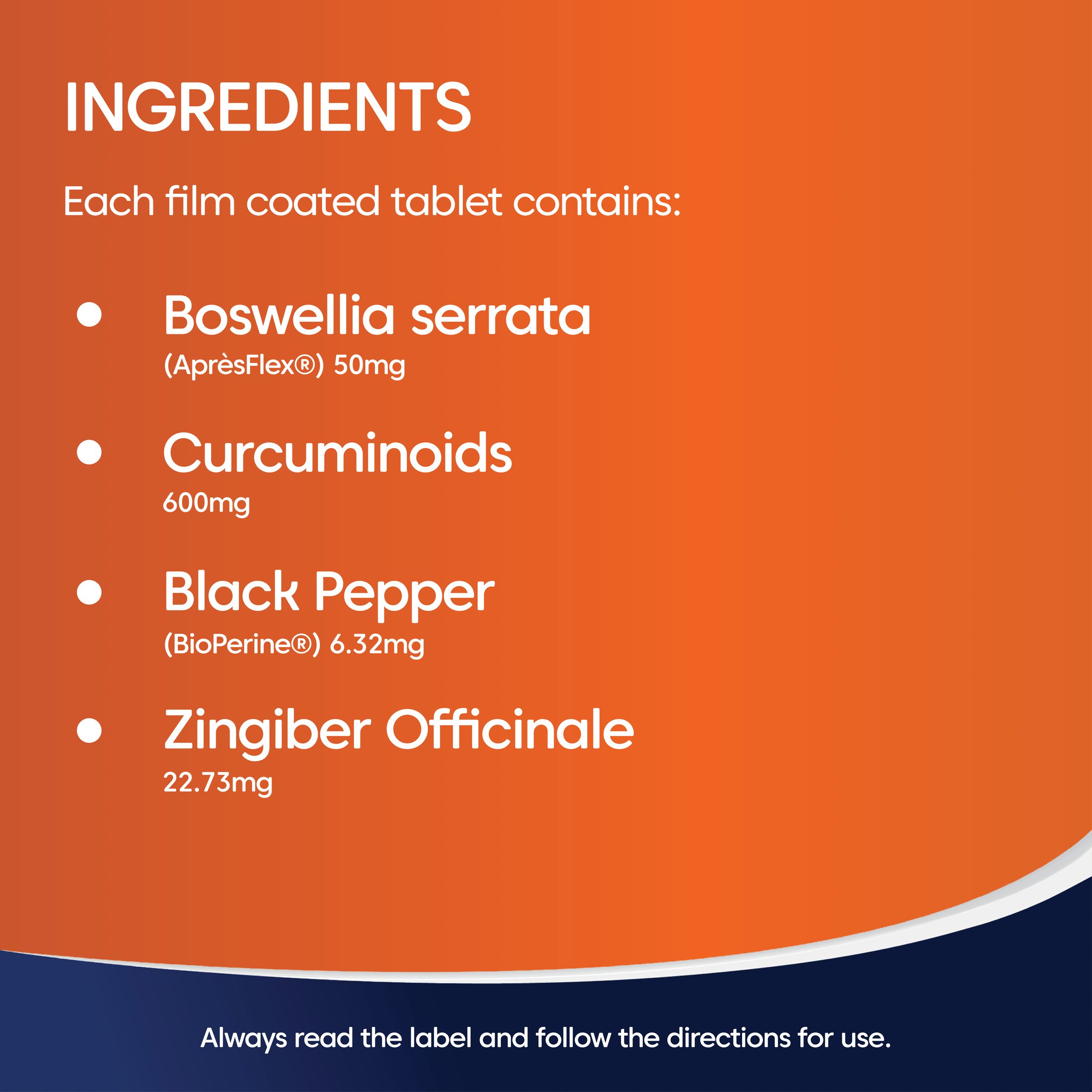 Bioglan Curcumin + Advanced Pain Relief 50 tablets - Image 7
